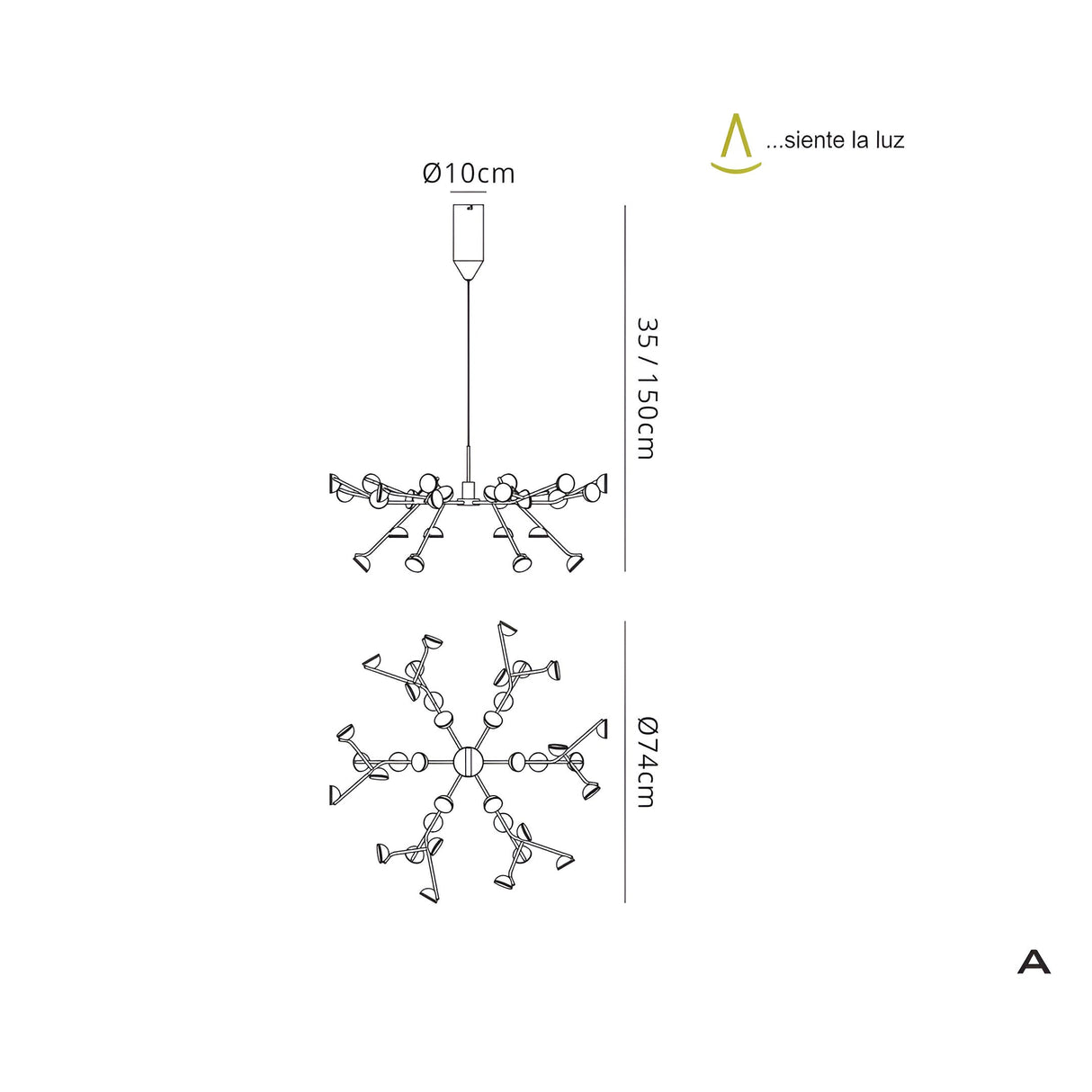 Adn 74cm LED Suspension Light 100W 3000K - White