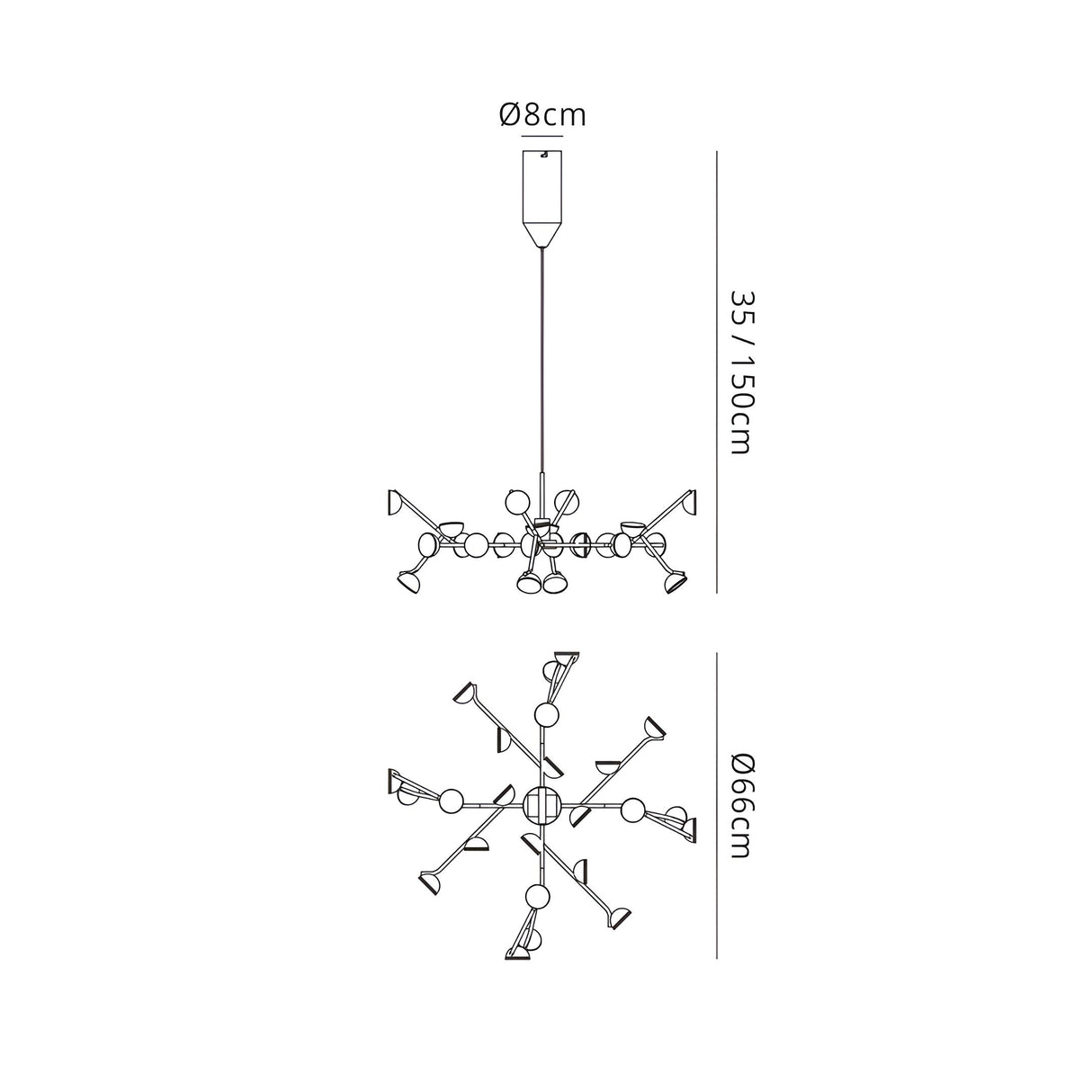 Adn 65.8cm LED Suspension Light 72W 3000K - White