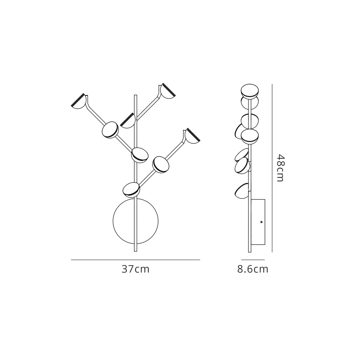 Adn LED Wall Lamp 24W 3000K - Black
