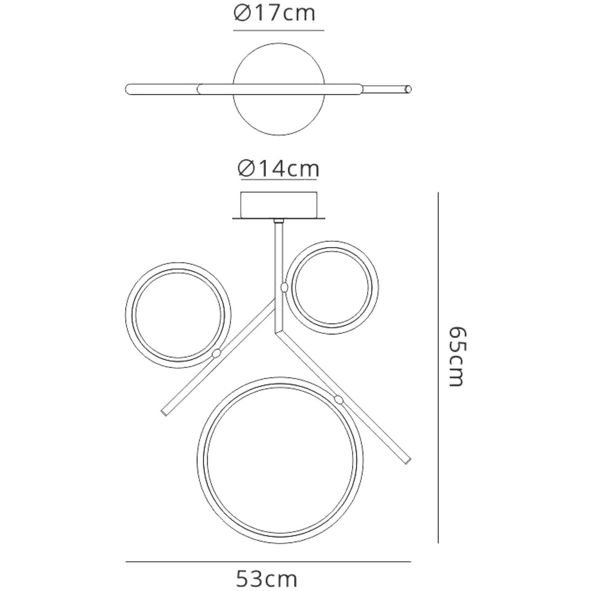 Olimpia LED Semi-Flush Ceiling Light 36W 3000K - Chrome