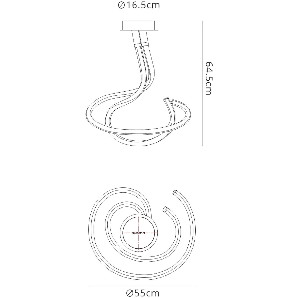 Nur II LED Semi-Flush Ceiling Light 50W 3000K – Chrome