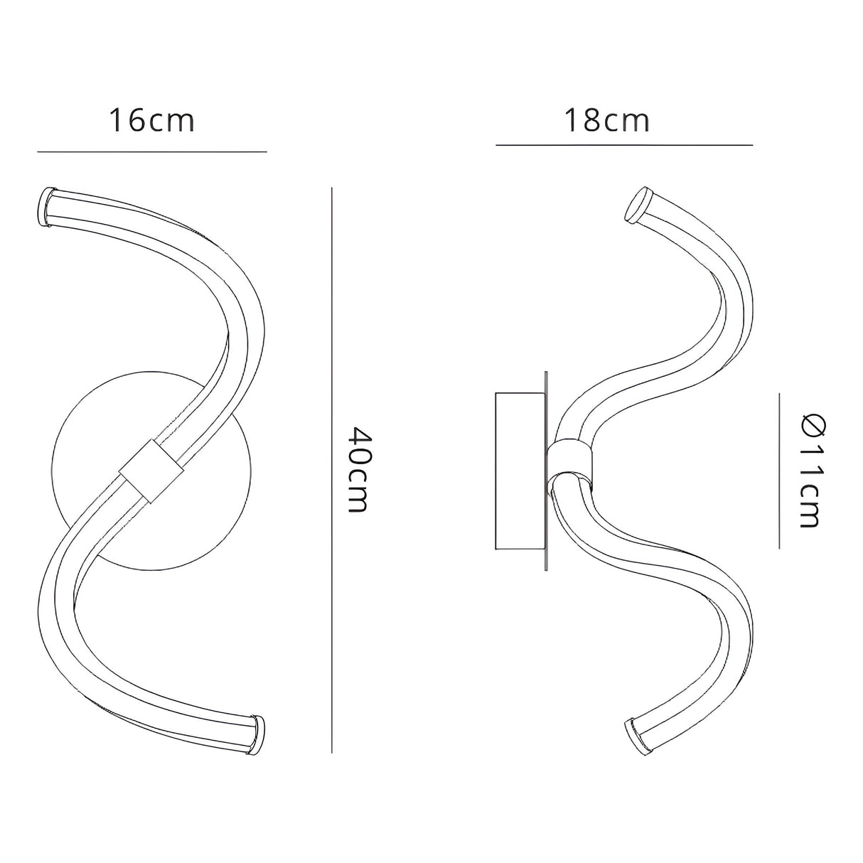 Nur II LED Wall Light 12W 3000K - Chrome