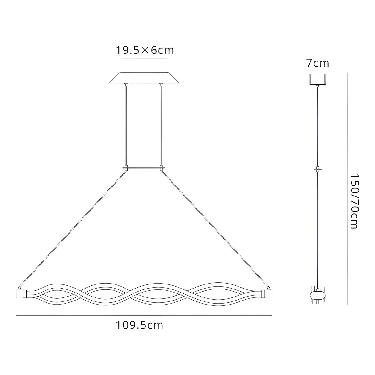 Sahara LED Linear Suspension Light 40W 3000K - Chrome