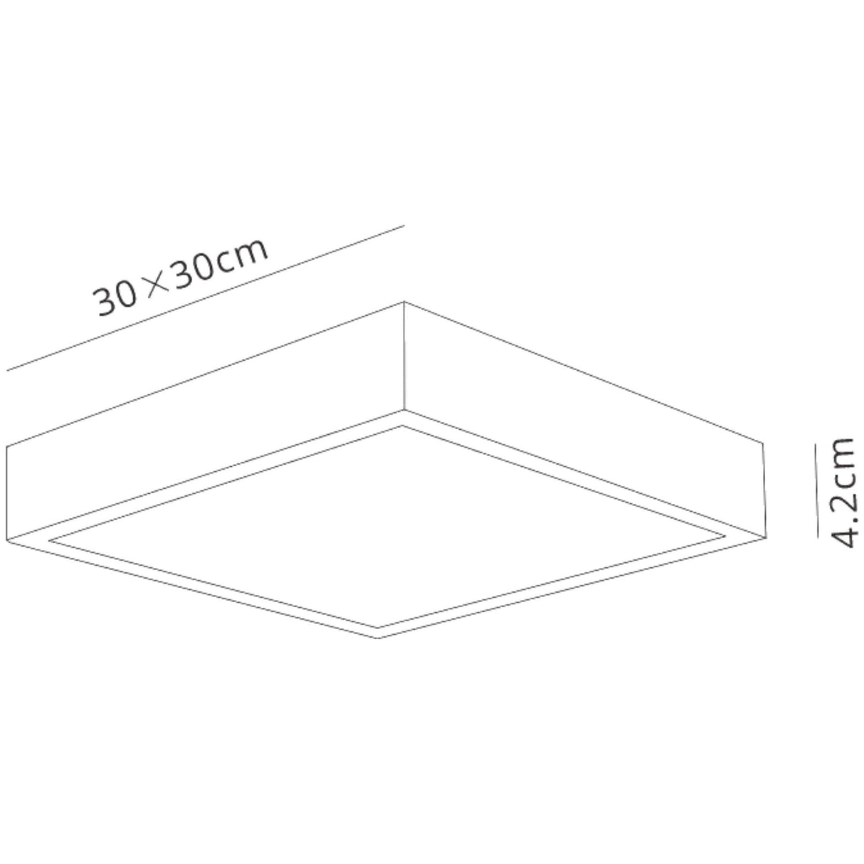 Saona Large Square LED Flush Ceiling Light 30W 4000K - White