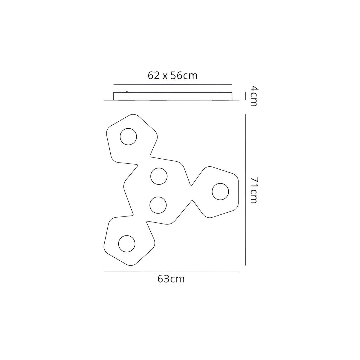 Area 5 Light Flush Ceiling Light - Sand White