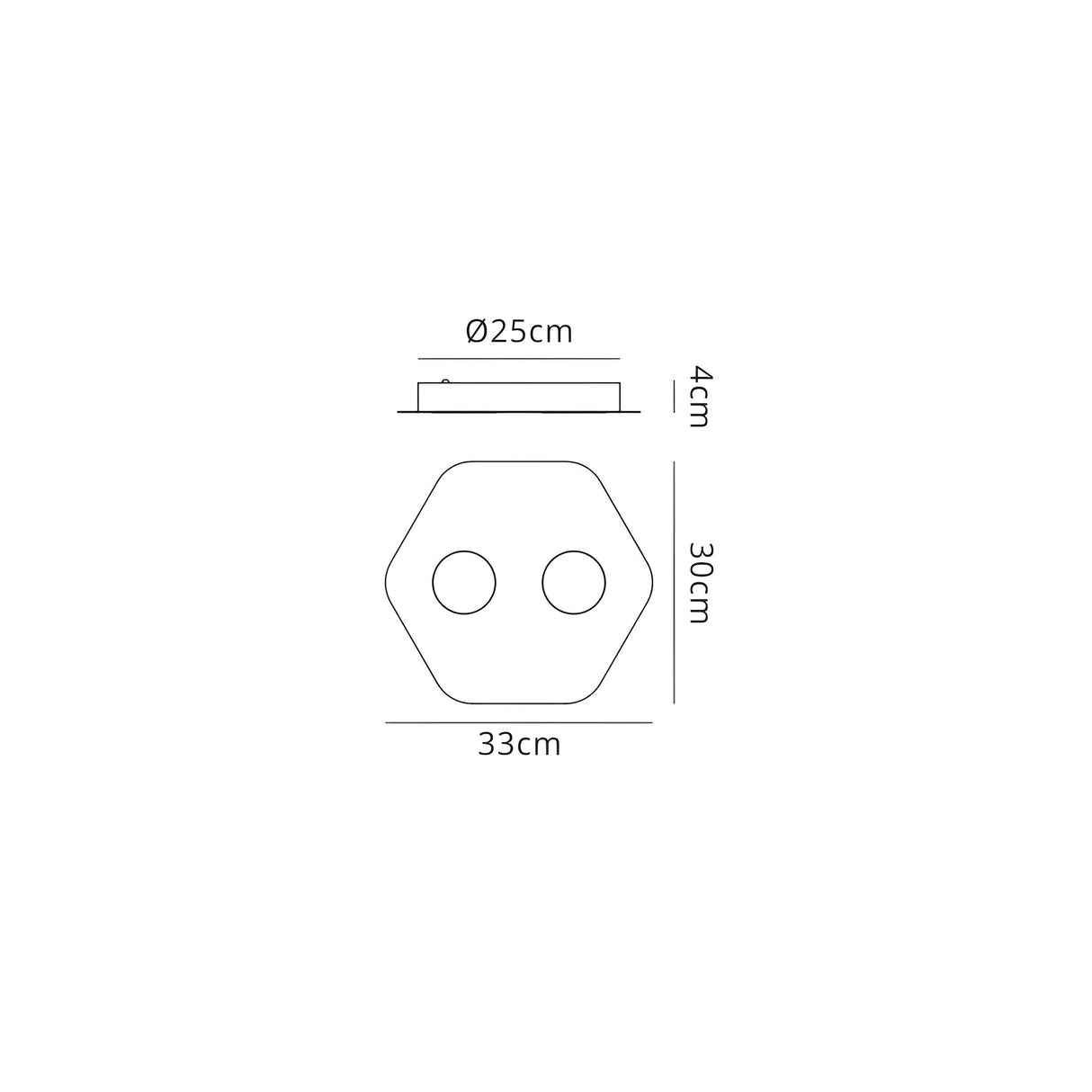 Area 2 Light Flush Ceiling Light - Sand White