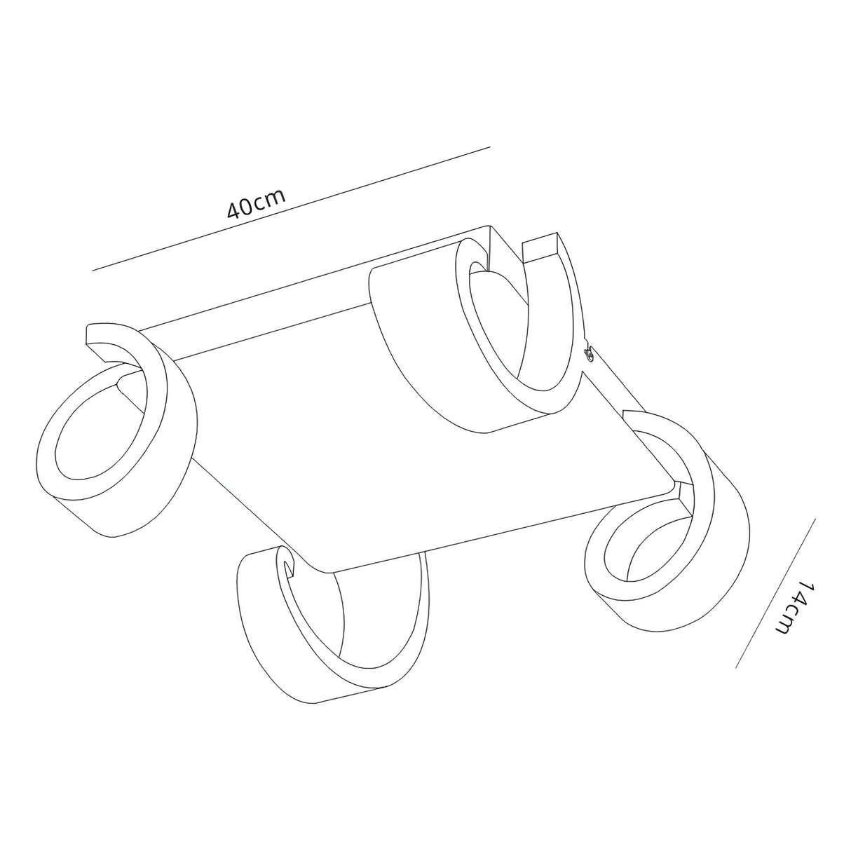 Tsunami LED Semi-Flush Ceiling Light 48W 3000K - Sand White