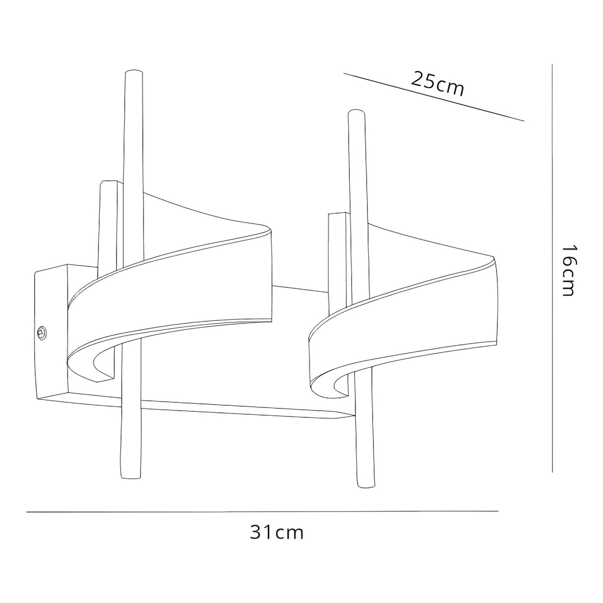 Tsunami Spiral LED Wall Light 24W 3000K - White
