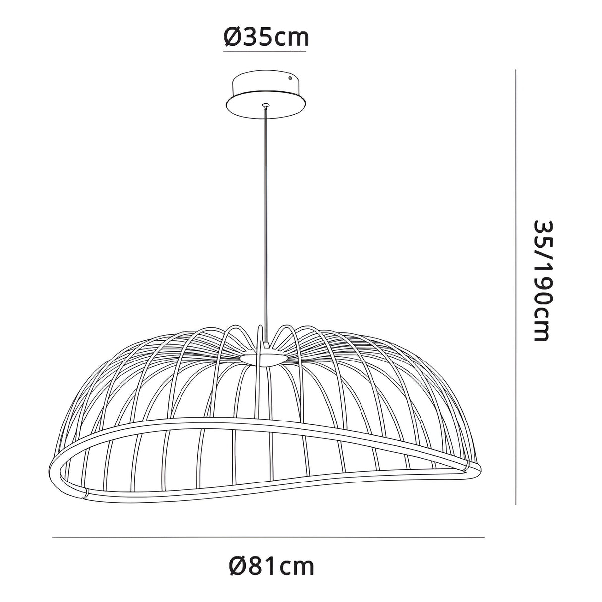 Celeste Large 2 Light LED Pendant Light 40W 3000K - Black