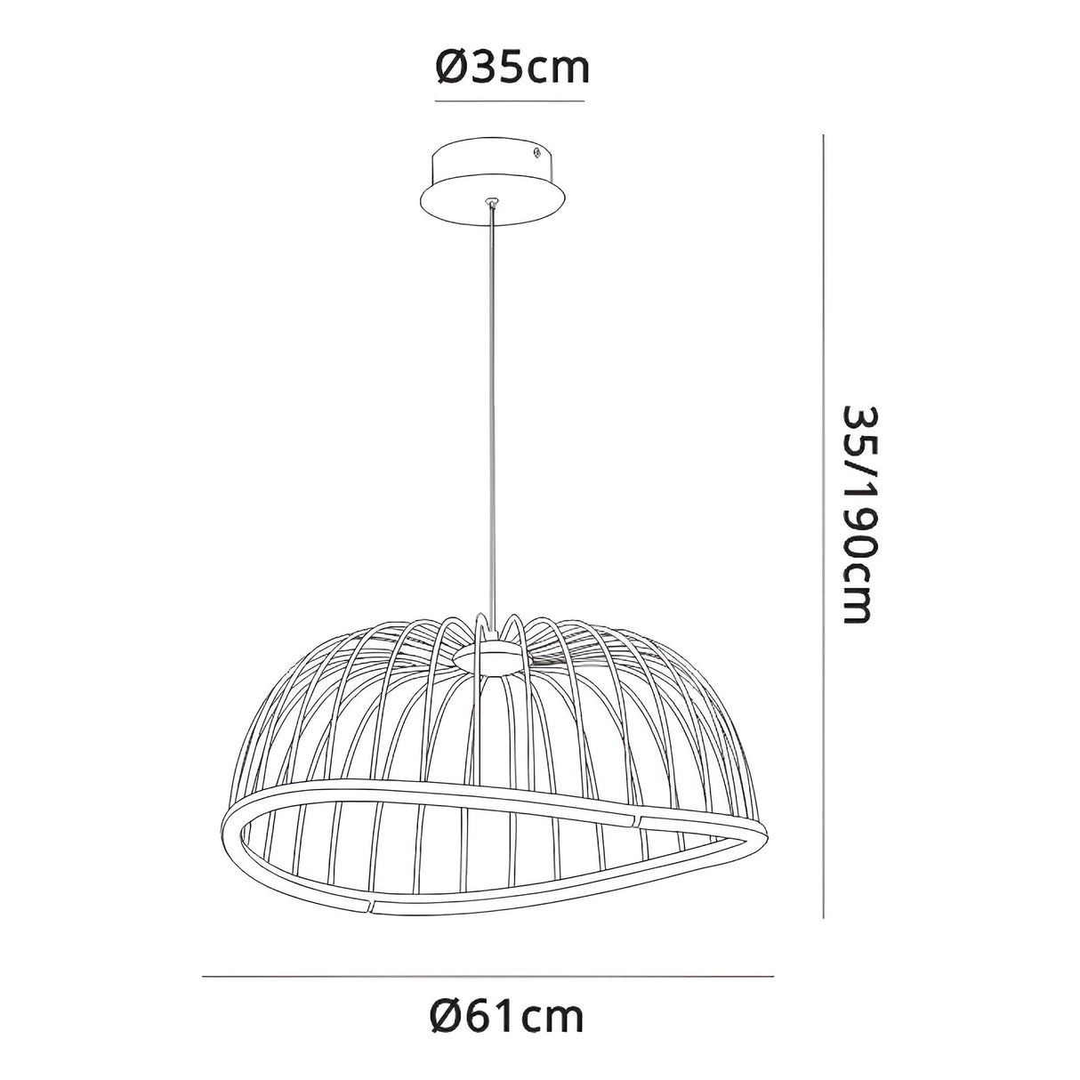 Celeste Medium 2 Light LED Pendant Light 30W 3000K - Black