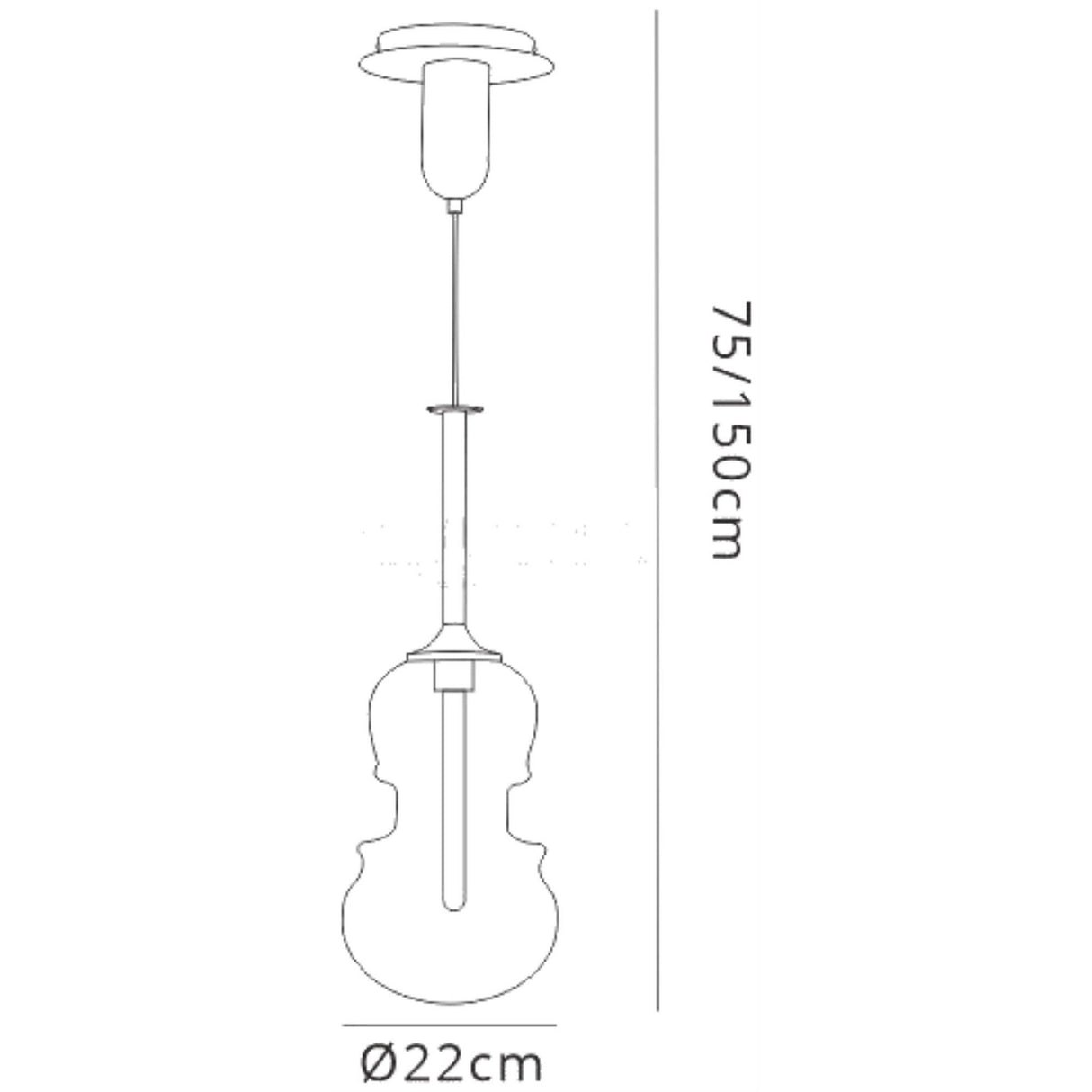 Sonata 22cm 1 Light Pendant Light - Polished Chrome & Graphite