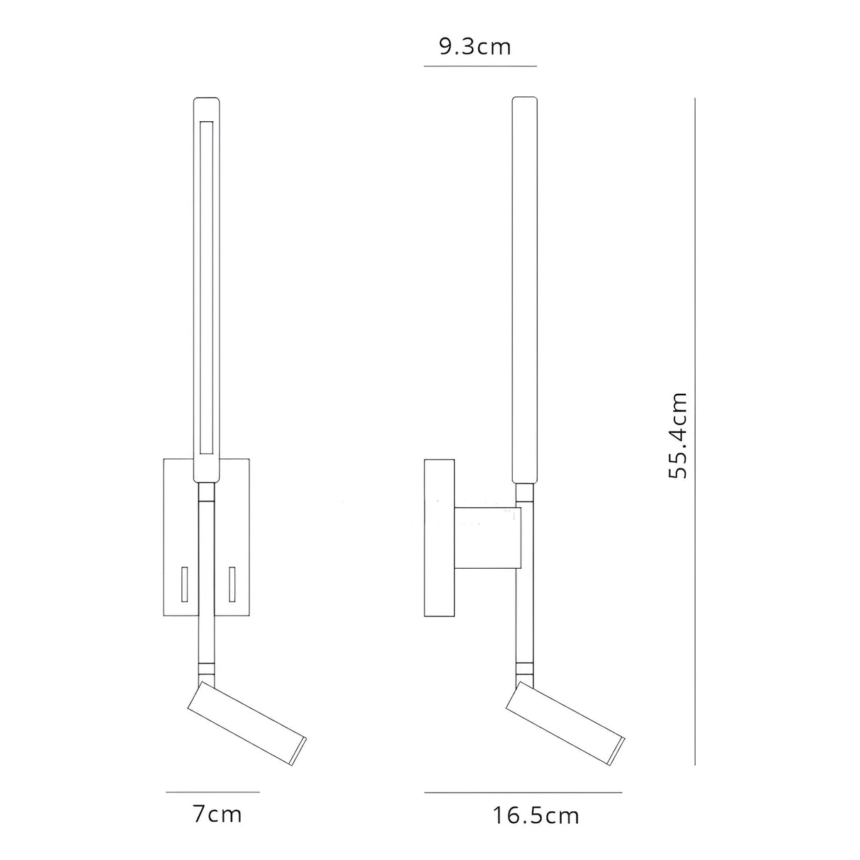 Torch LED Wall/Reading Light With Switch - Sand White