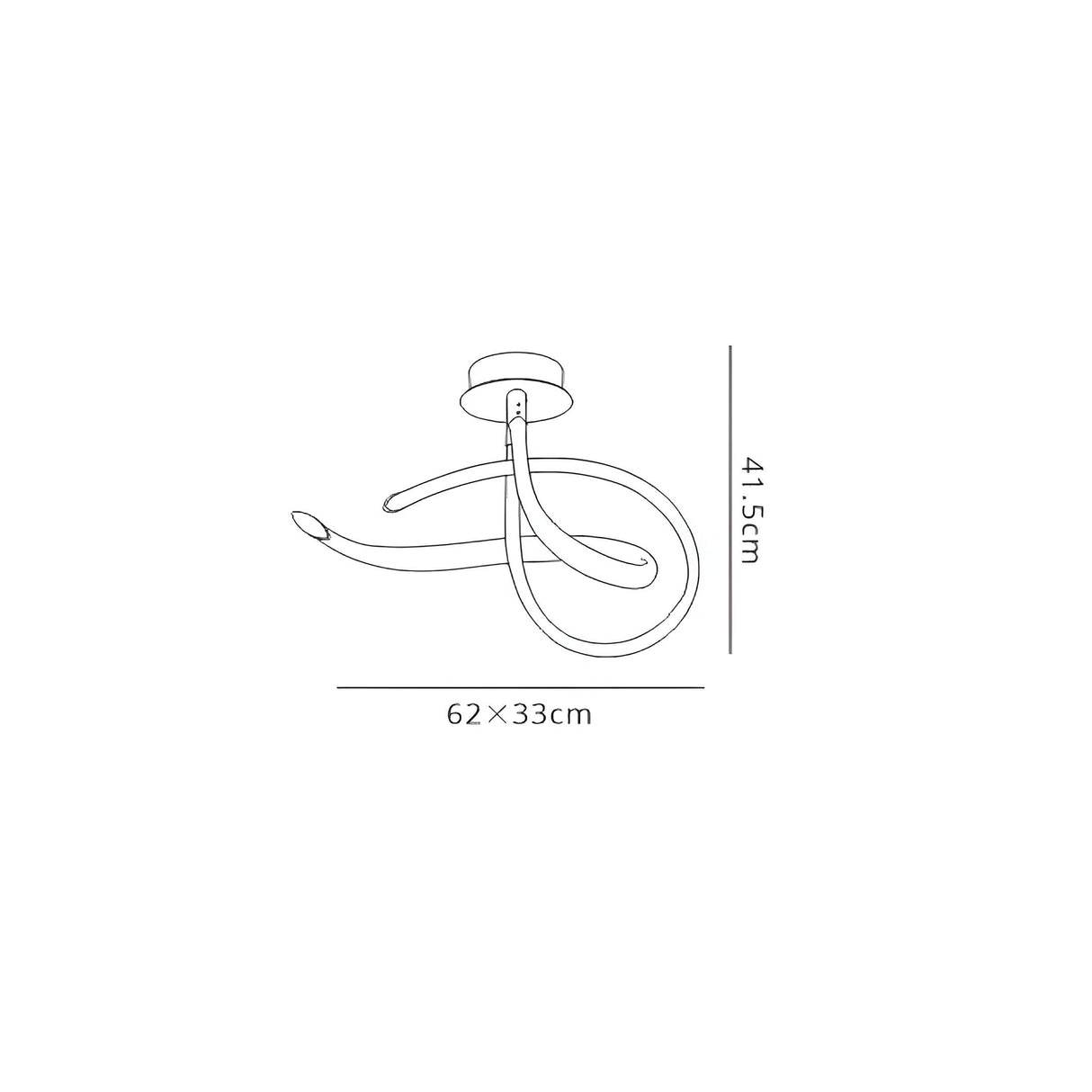 Armonia Curl LED Semi-Flush LED Ceiling Light 40W 3000K - Polished Chrome