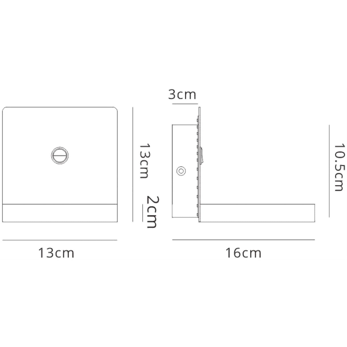 Zanzibar Backlight LED Wall Light With Switch & Phone Induction Charger 3W 3000K - Sand Black