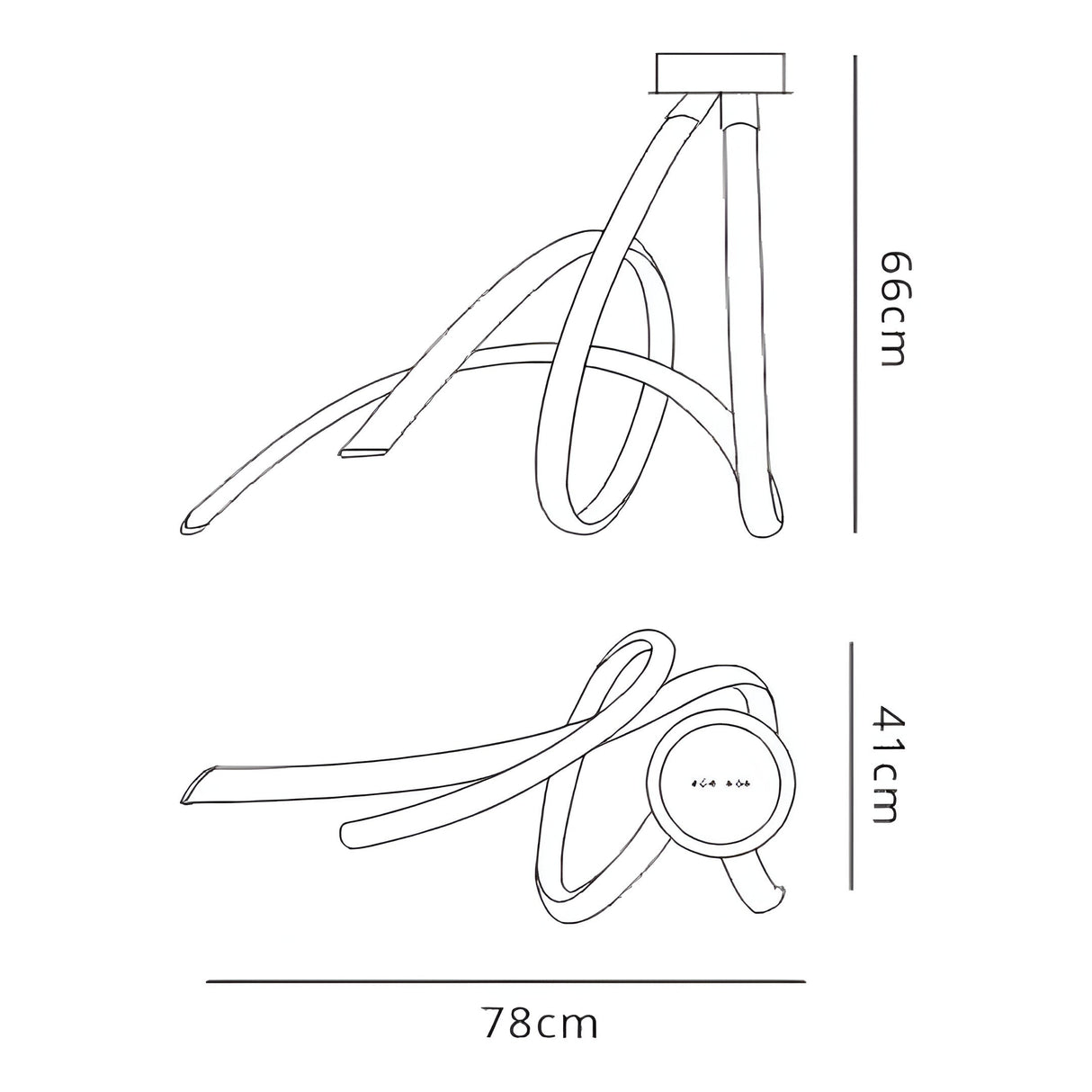 Armonia Spiral Dimmable LED Semi-Flush Ceiling Light 60W 3000K - Dark Silver