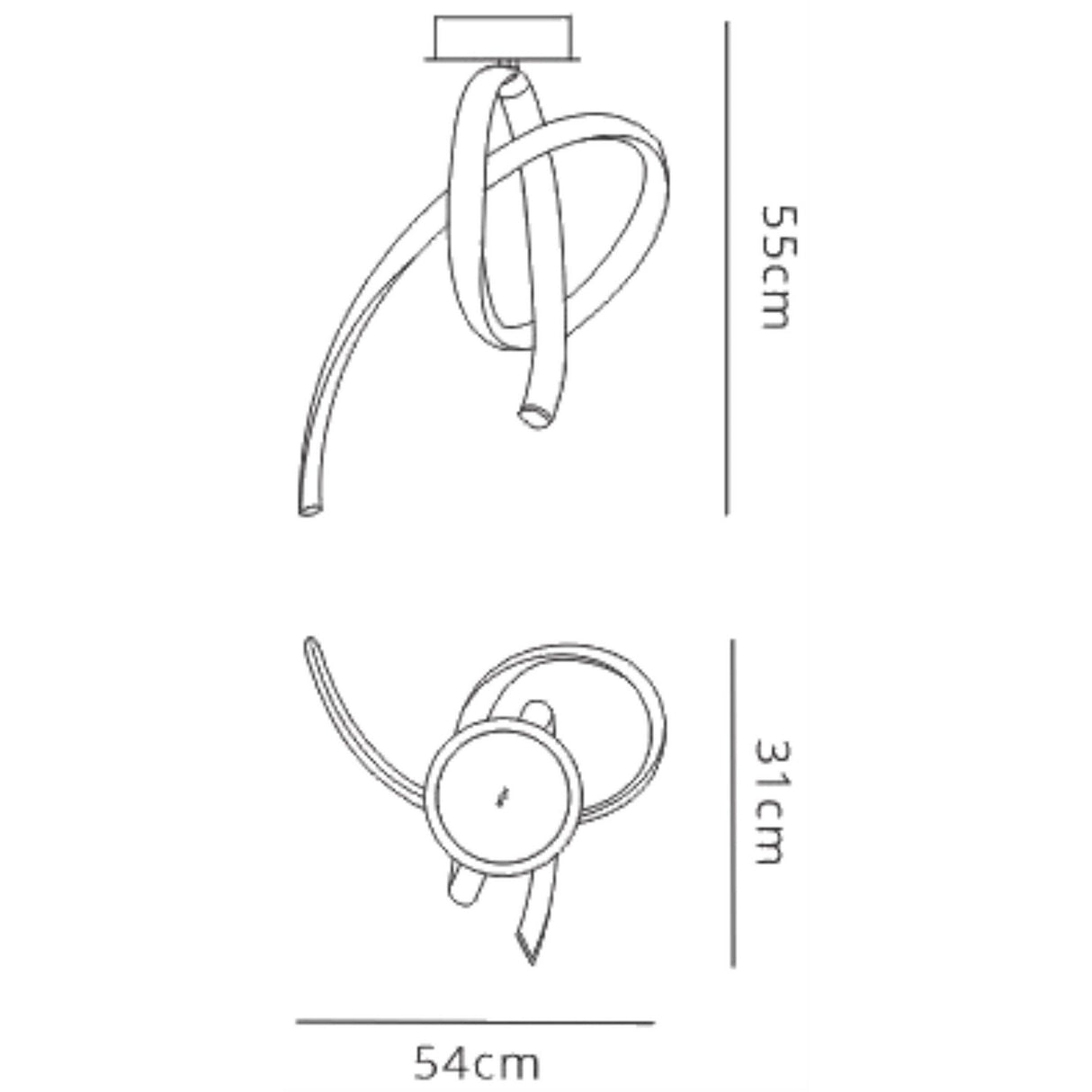 Armonia Vertical Dimmable LED Semi-Flush Ceiling Light 40W 3000K - Dark Silver
