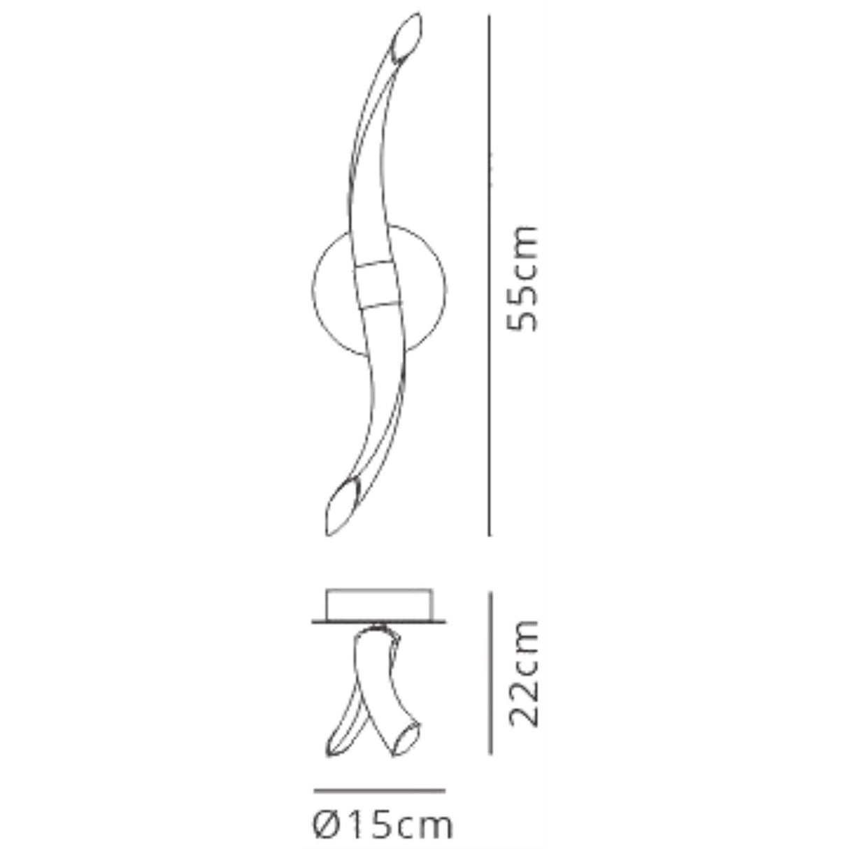 Armonia Dimmable LED Wall Lamp 12W 3000K - Polished Chrome