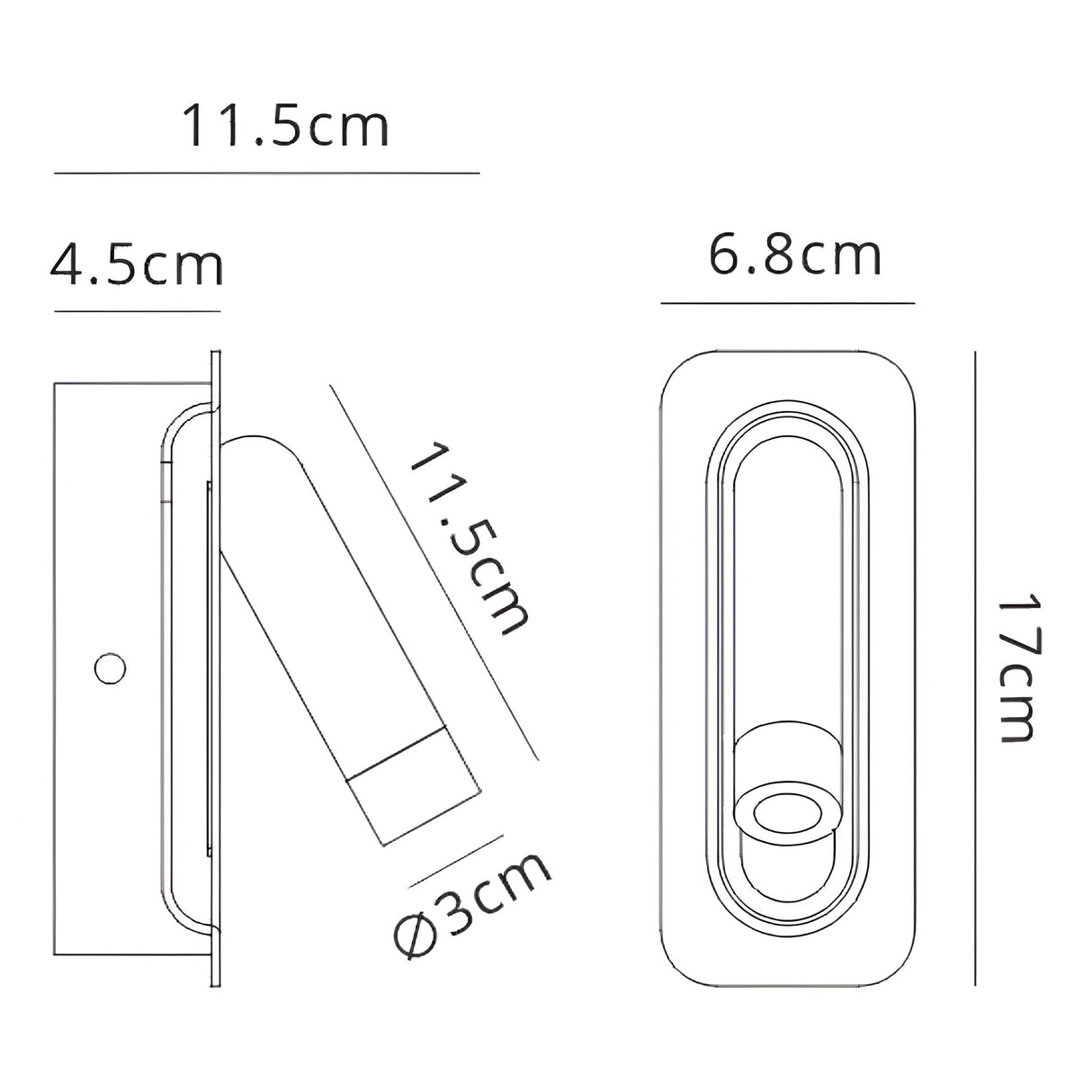 Turks LED Wall/Reading Light With Switch - Sand White