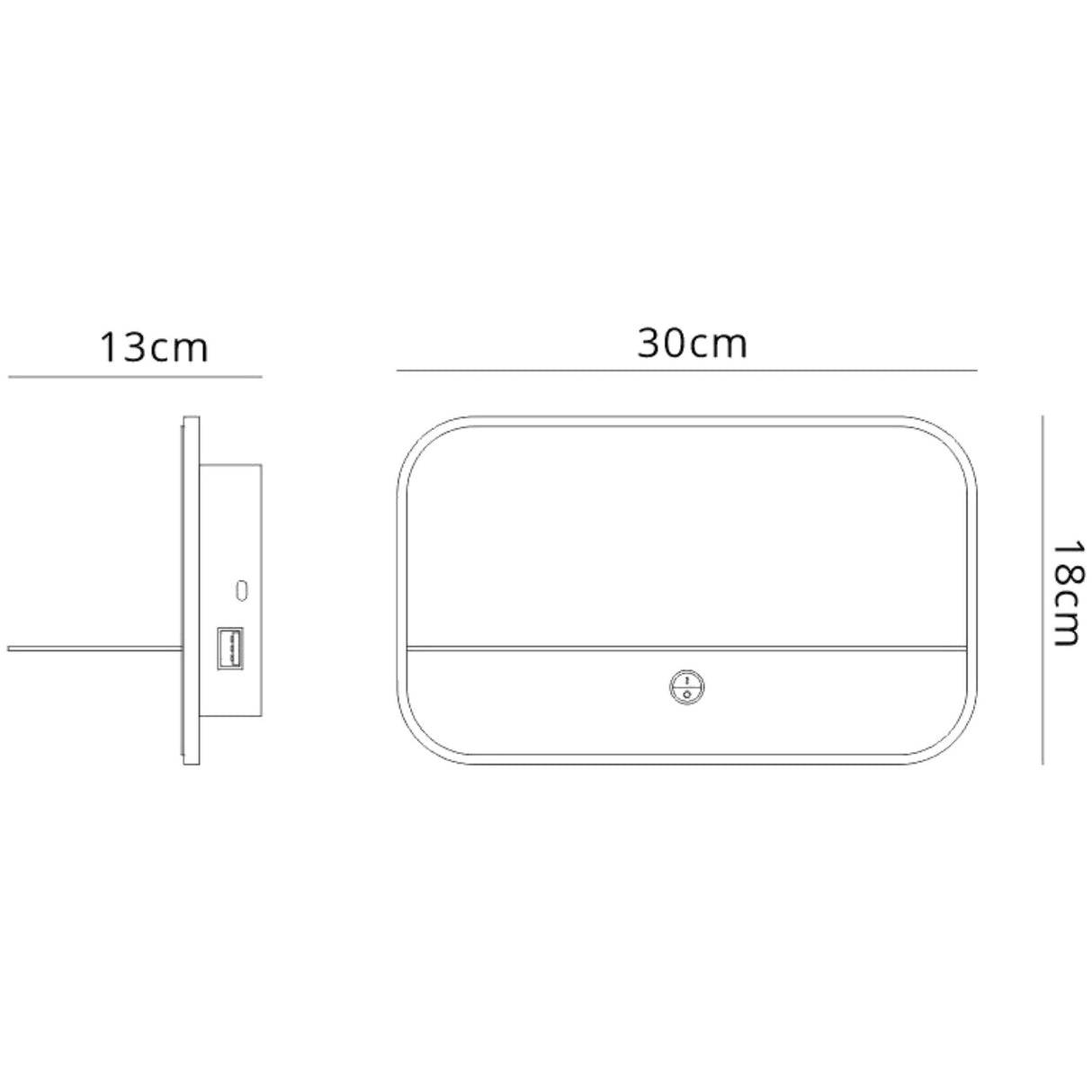 Lanzarote LED Wall Light With Shelf & USB Sockets - White