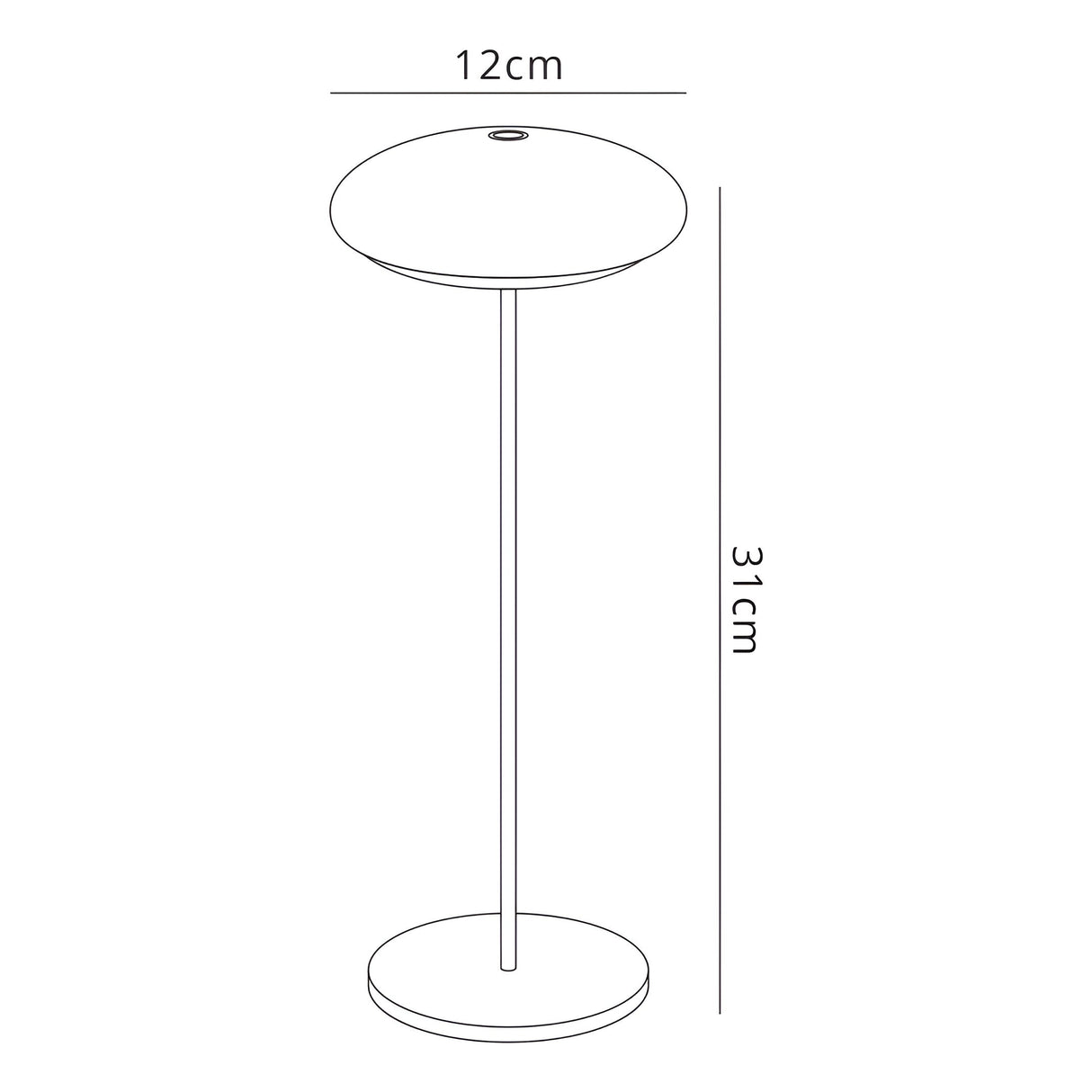 Klappen Touch Dimmer LED Battery Outdoor Table Lamp - Black