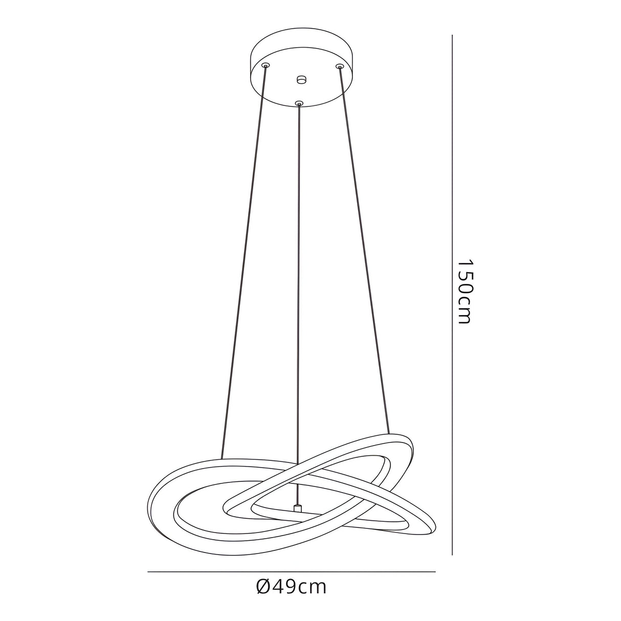 Planet 49cm LED Suspension Light 40W 3000K - White