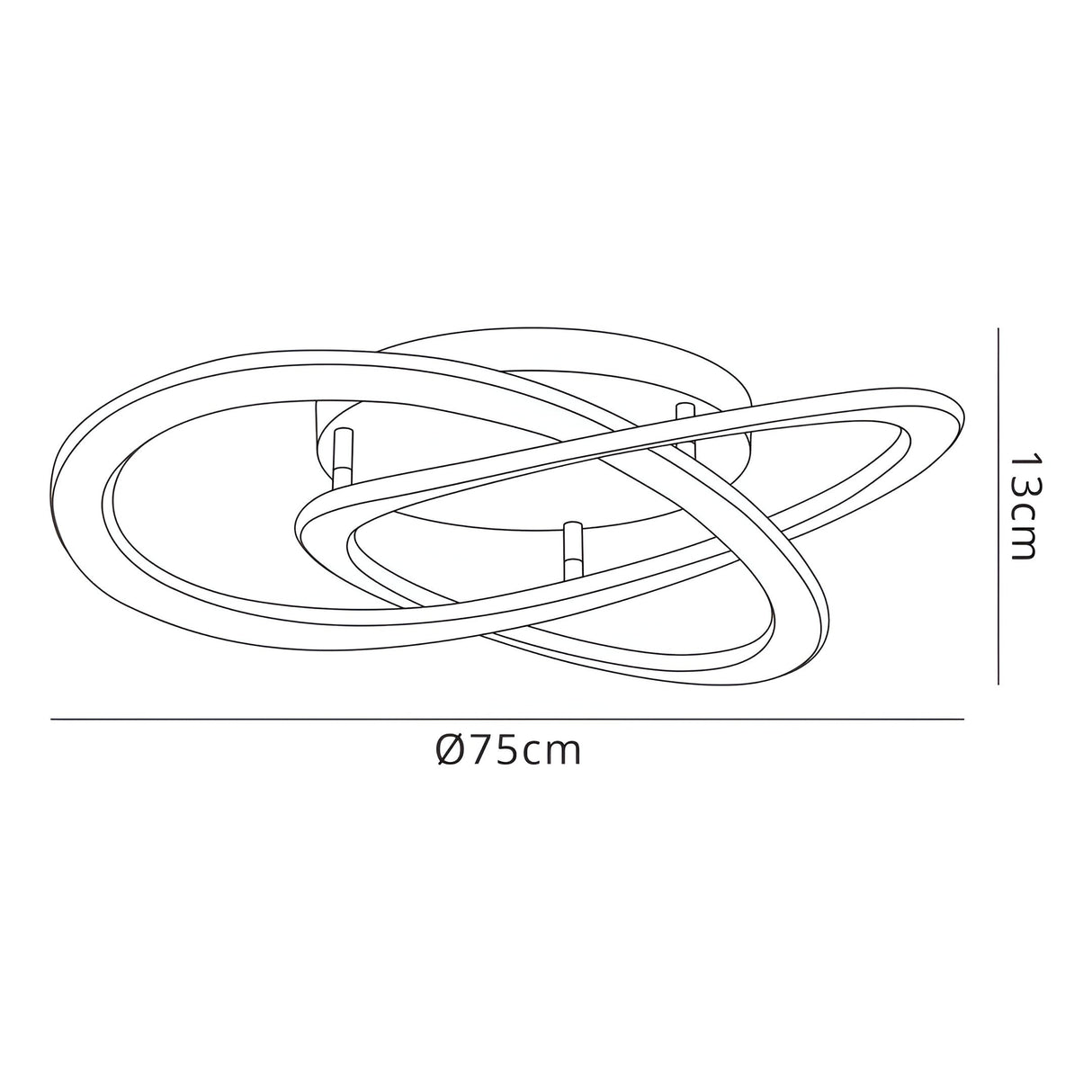 Planet LED Semi-Flush Ceiling Light 3000K 80W - White