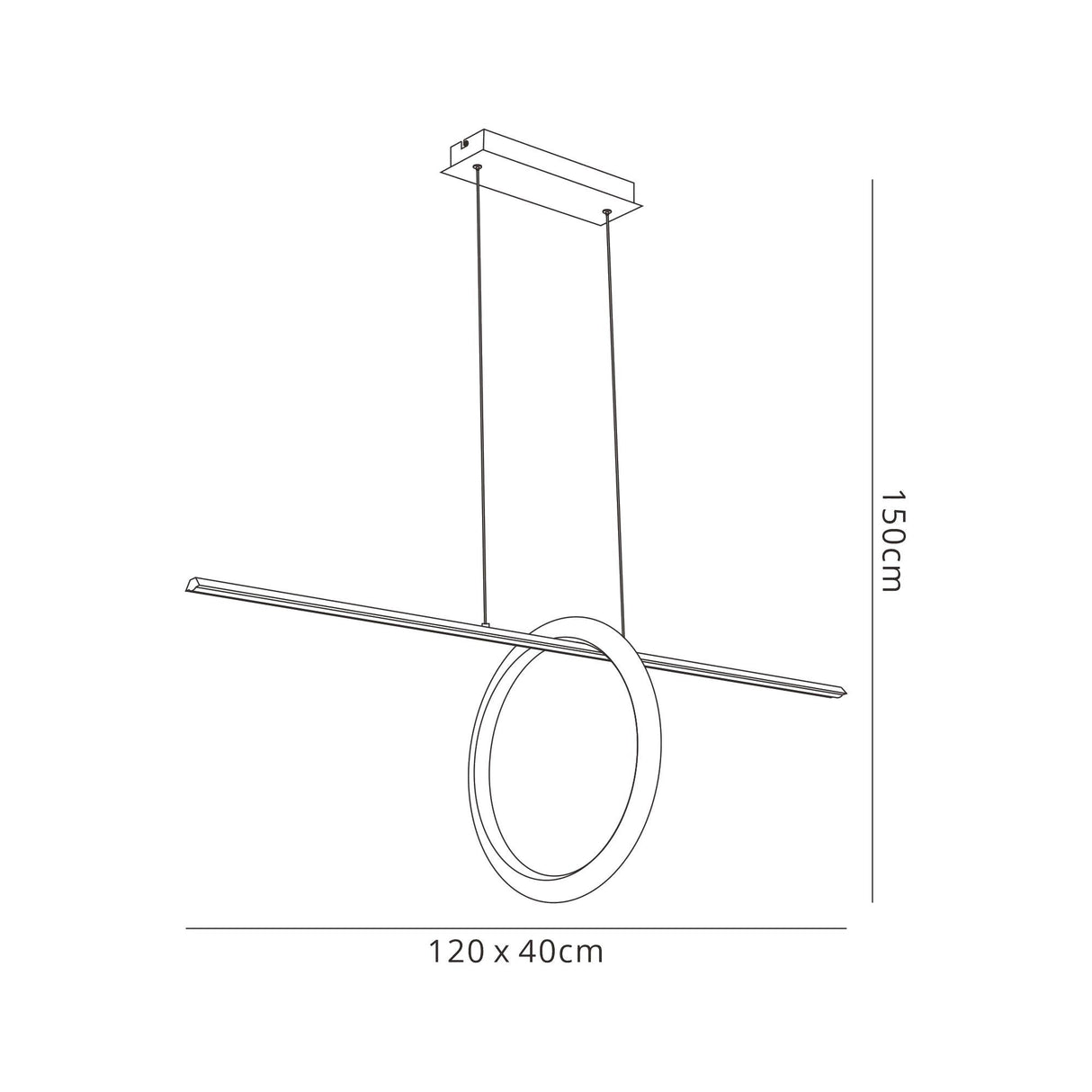 Kitesurf Loop Under LED Linear Suspension Light - White