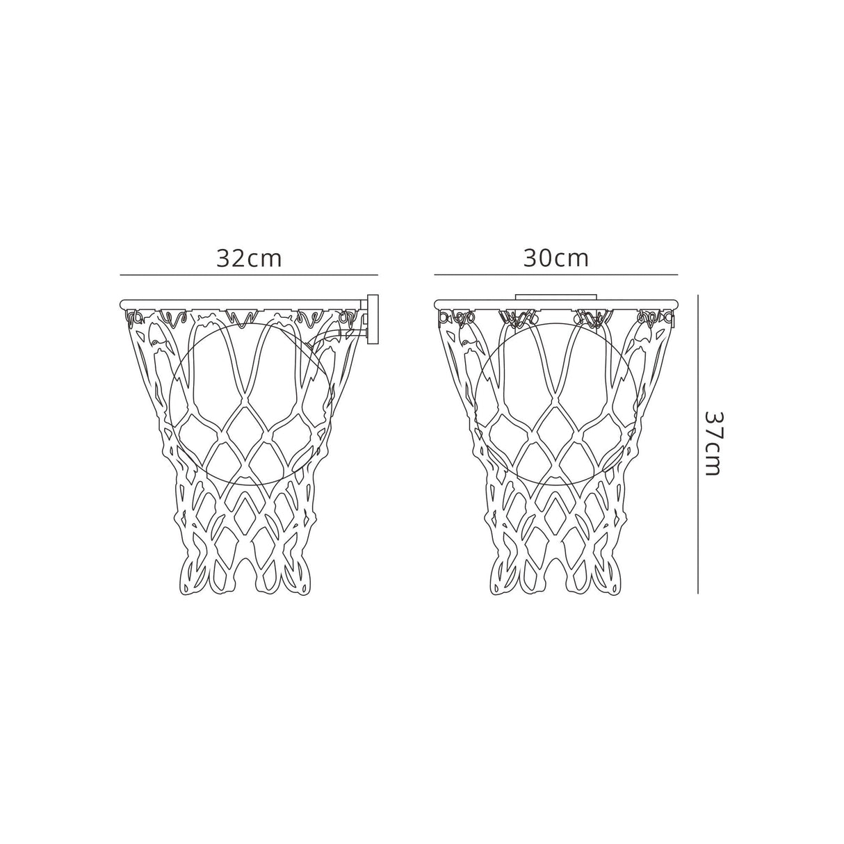 Basketball 1 Light Wall Light - Matt Black