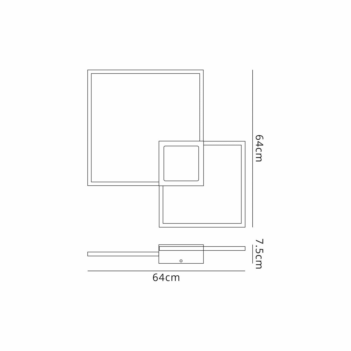 Double LED Wall/Flush Ceiling Light 48W 3000K - White