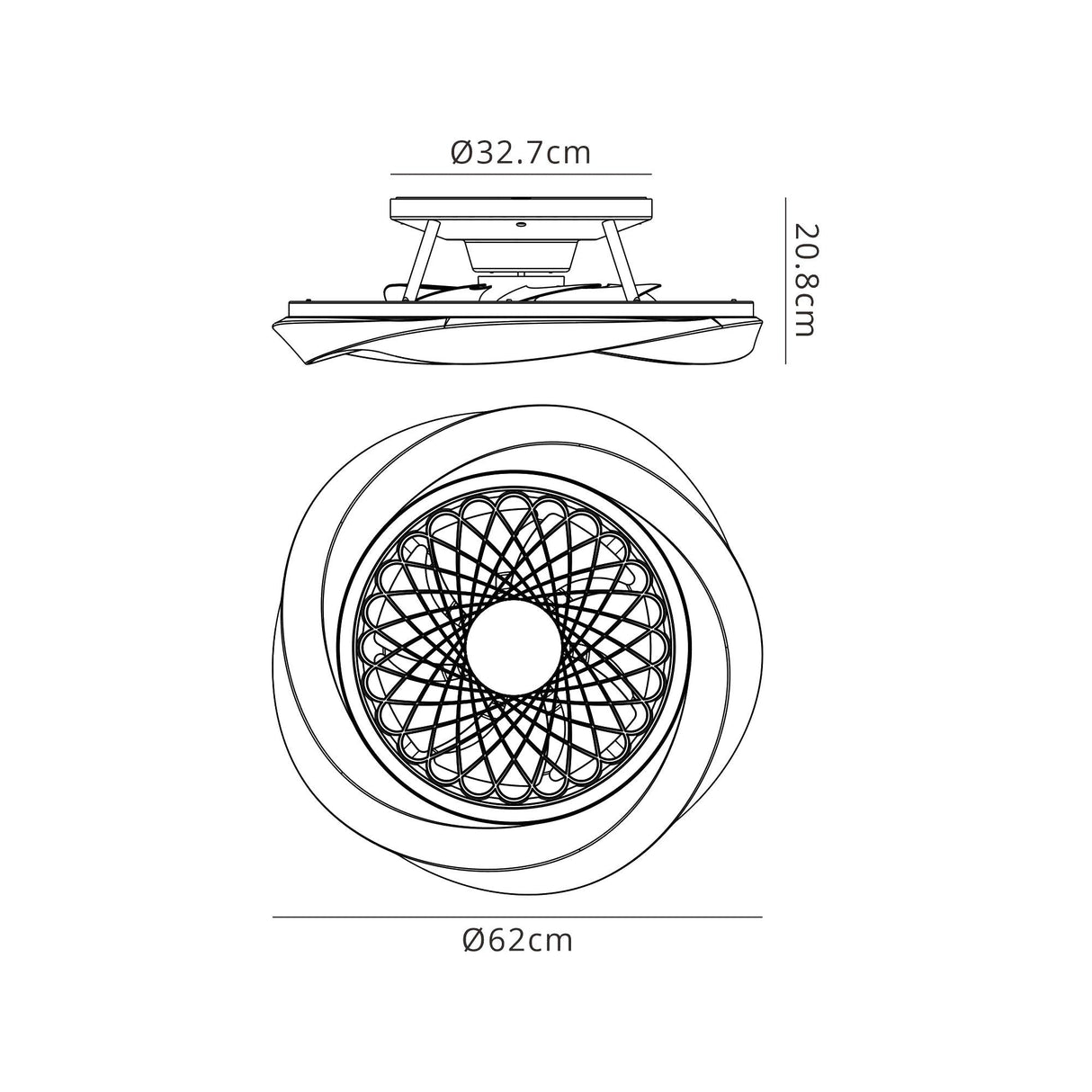 Boreal CCT Dimmable LED Ceiling Retractable Fan Light With Remote Control - Silver