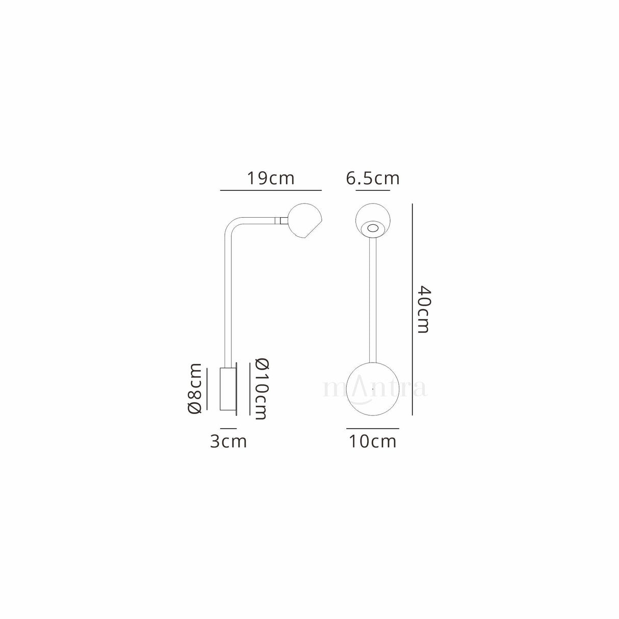 Eyes LED Wall Light 6W 3000K - Sand Black