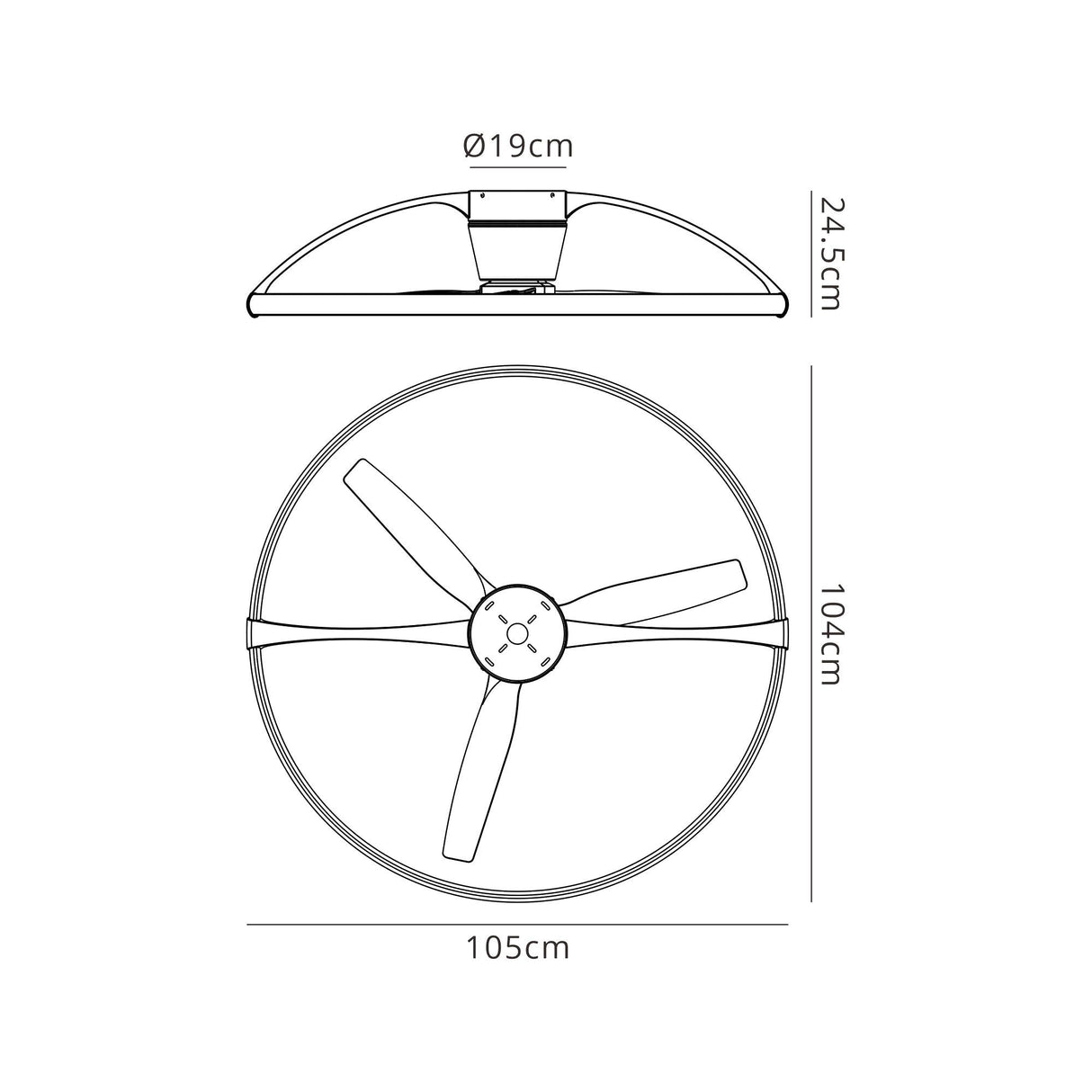 Nepal CCT Dimmable LED Ceiling Retractable Fan Light With Remote, APP & Voice Control - Black