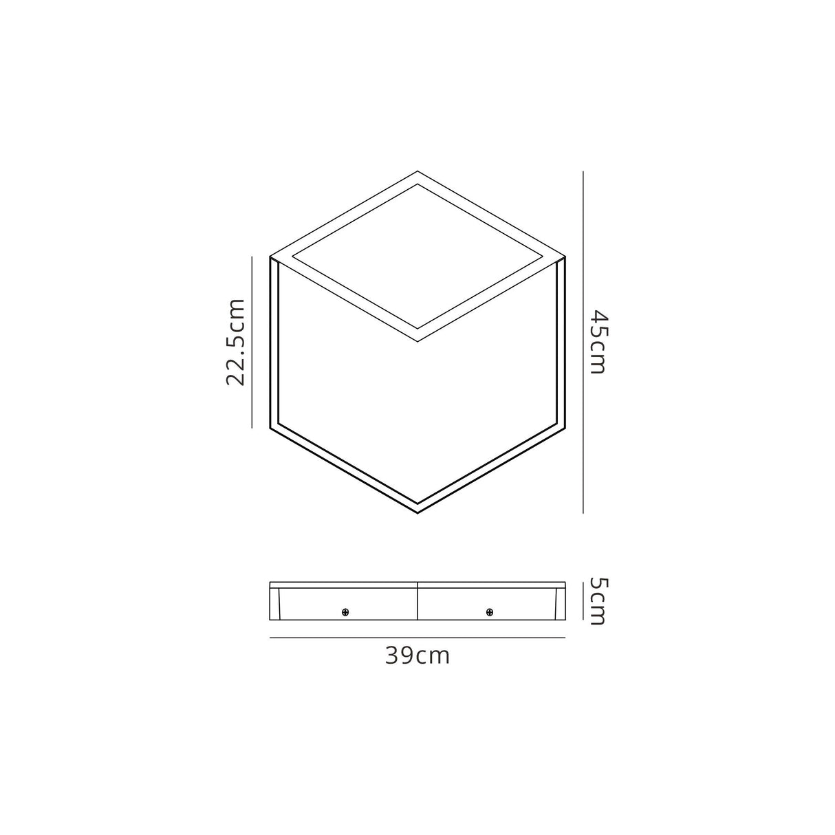 Kubick Dimmable LED Wall/Flush Ceiling Light 32W 3000K - Black