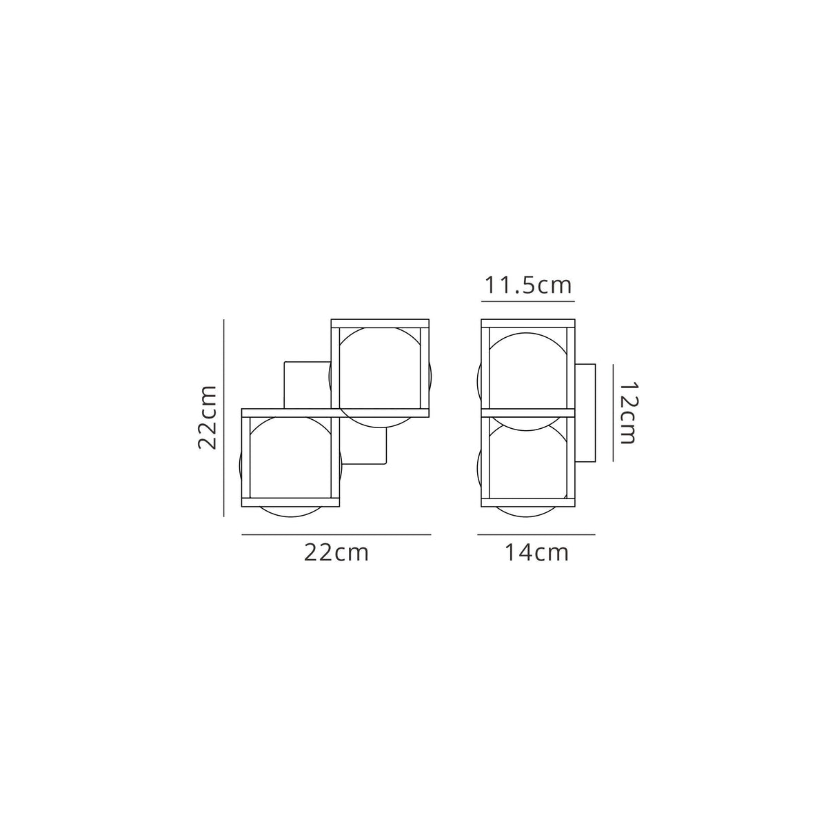 Desigual 2 Light Wall Light - Matt Black