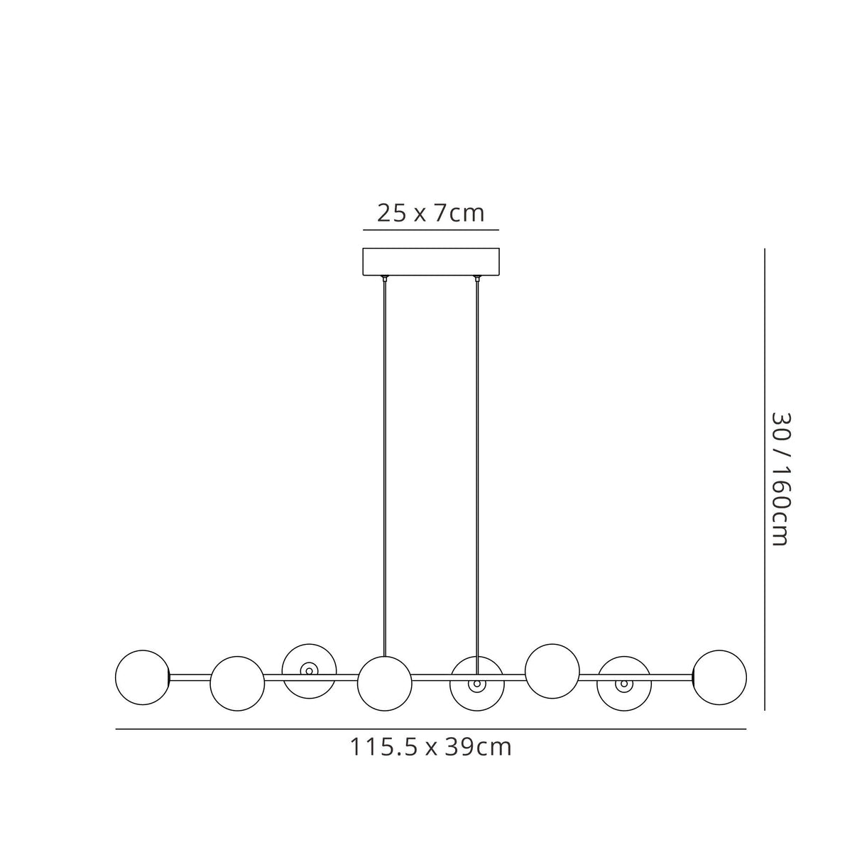 Cellar 8 Light LED Linear Suspension Light 5W 4000K - Black