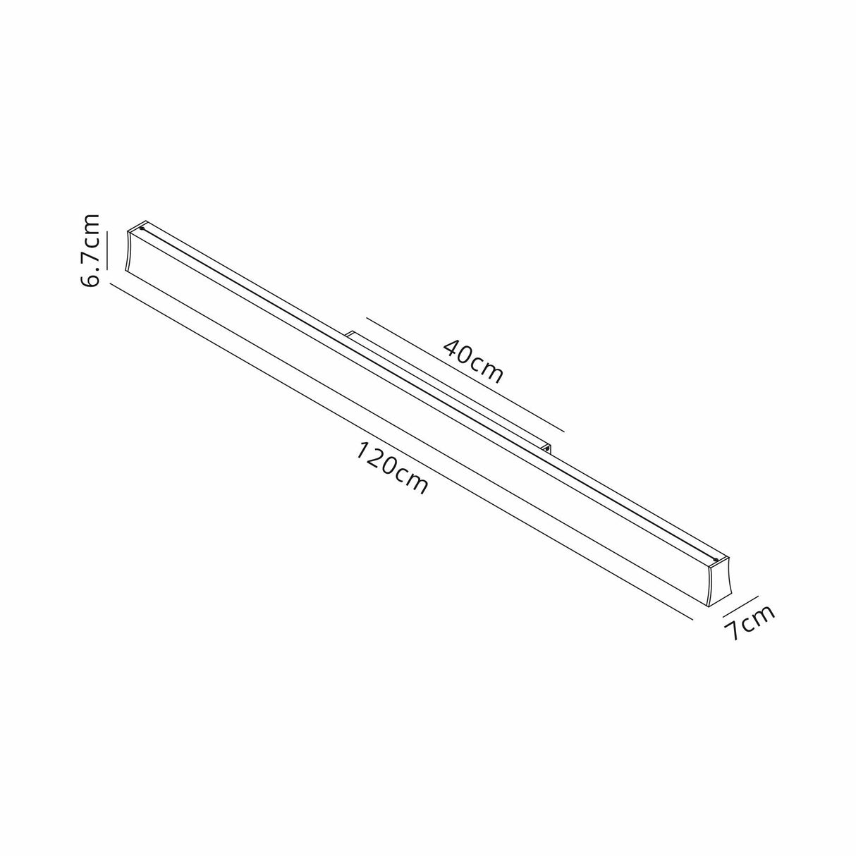 Hanok 120cm Linear LED Wall Light 38W 4000K - Black