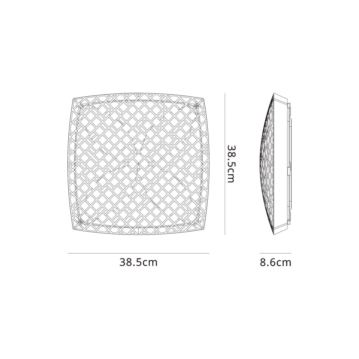 Urban CCT Dimmable LED Flush Ceiling Light With Remote Control 56W - Black