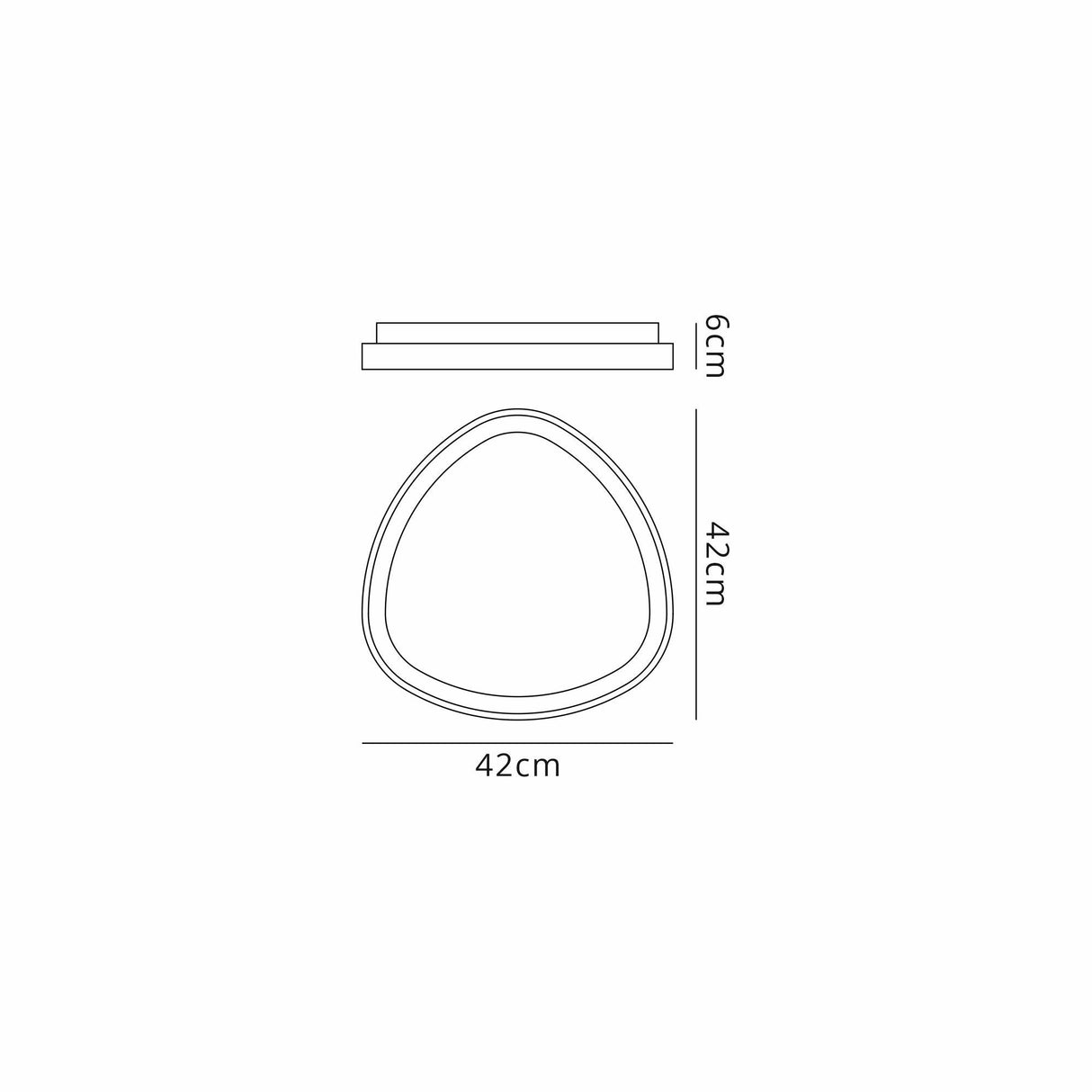 Niseko Triangular LED Flush Ceiling Light 3000K 35W - White