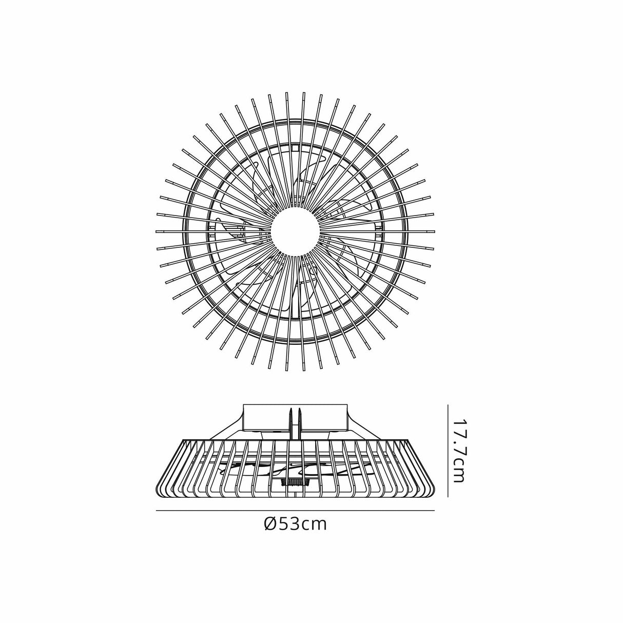 Himalaya Mini CCT Dimmable LED Ceiling Retractable Fan Light With Remote Control - Brown