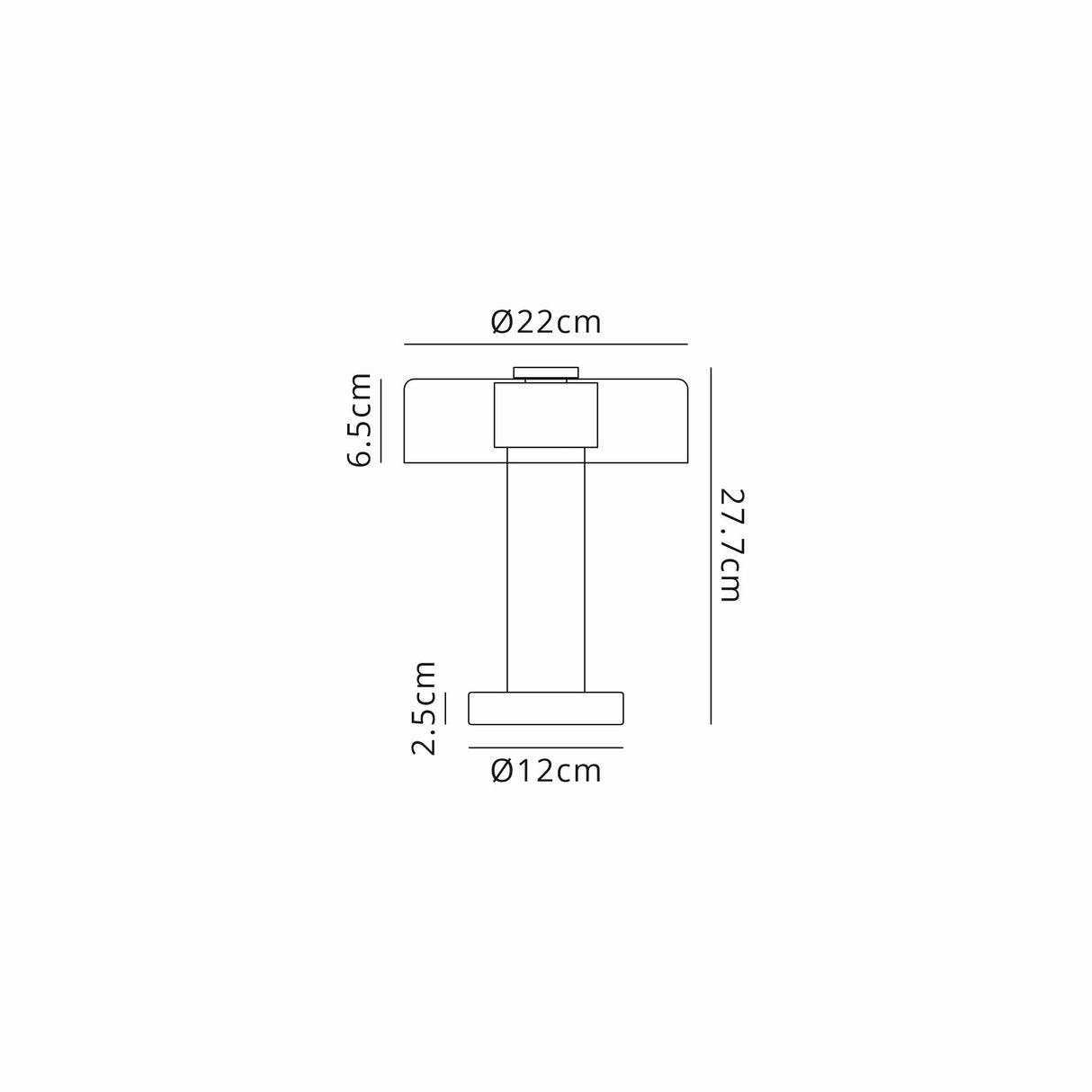 Gin 1 Light Small Table Lamp - Black
