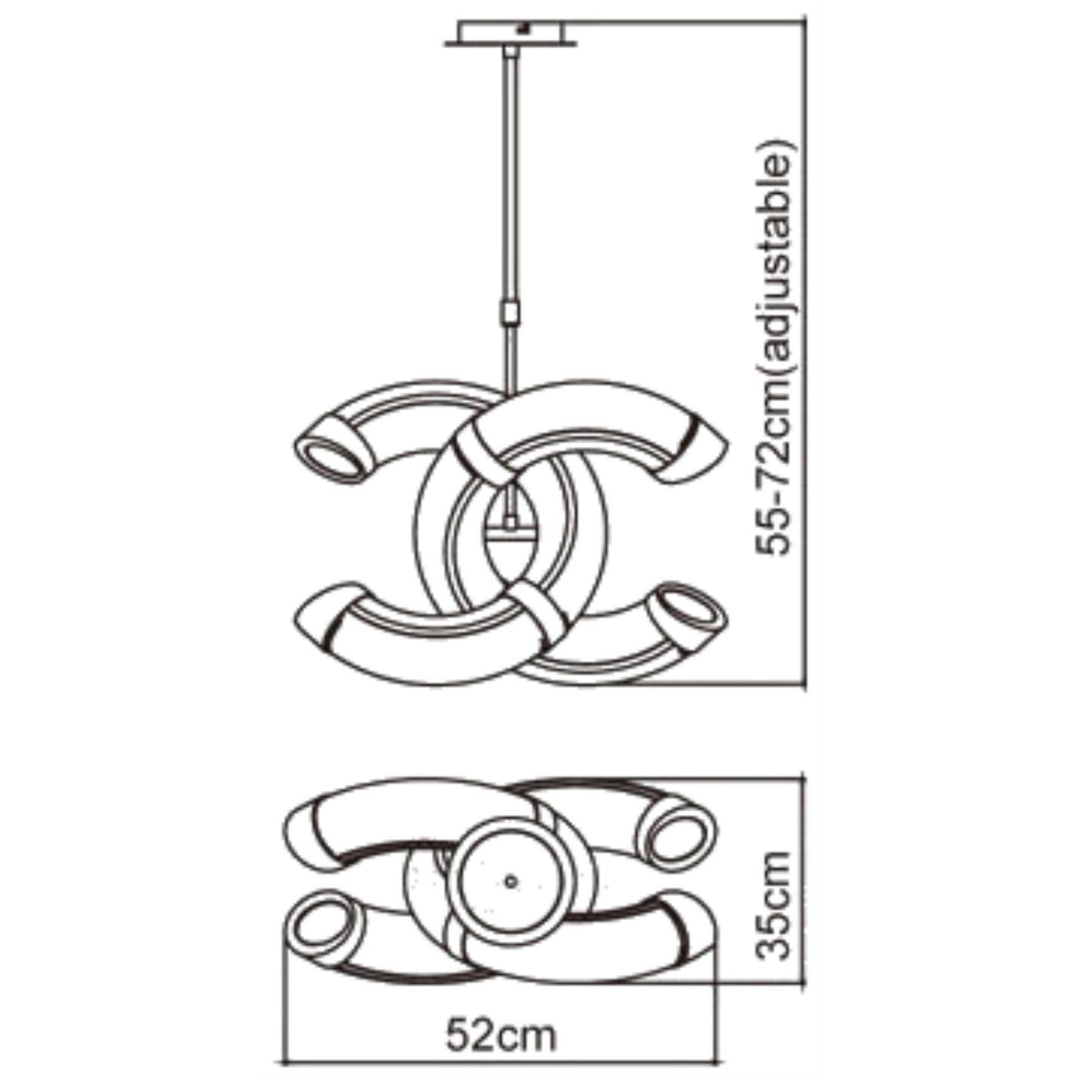Niseko Ring CCT Dimmable LED Flush Ceiling Light With Remote Control 78W - Light Brown
