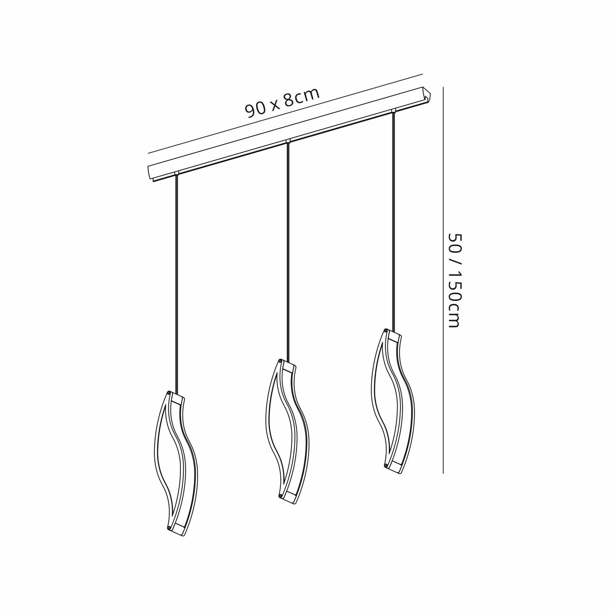 Sintesys 3 Light Bar Pendant Light - Polished Chrome