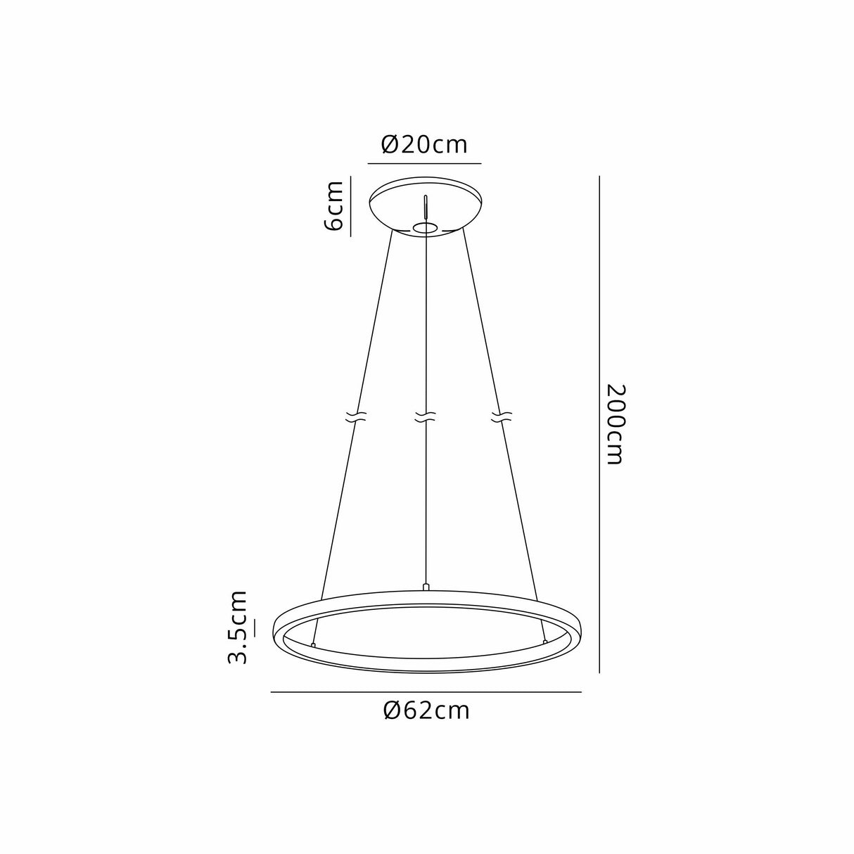 Riumar 62cm LED Suspension Light 55W 3000K - Sand Brown