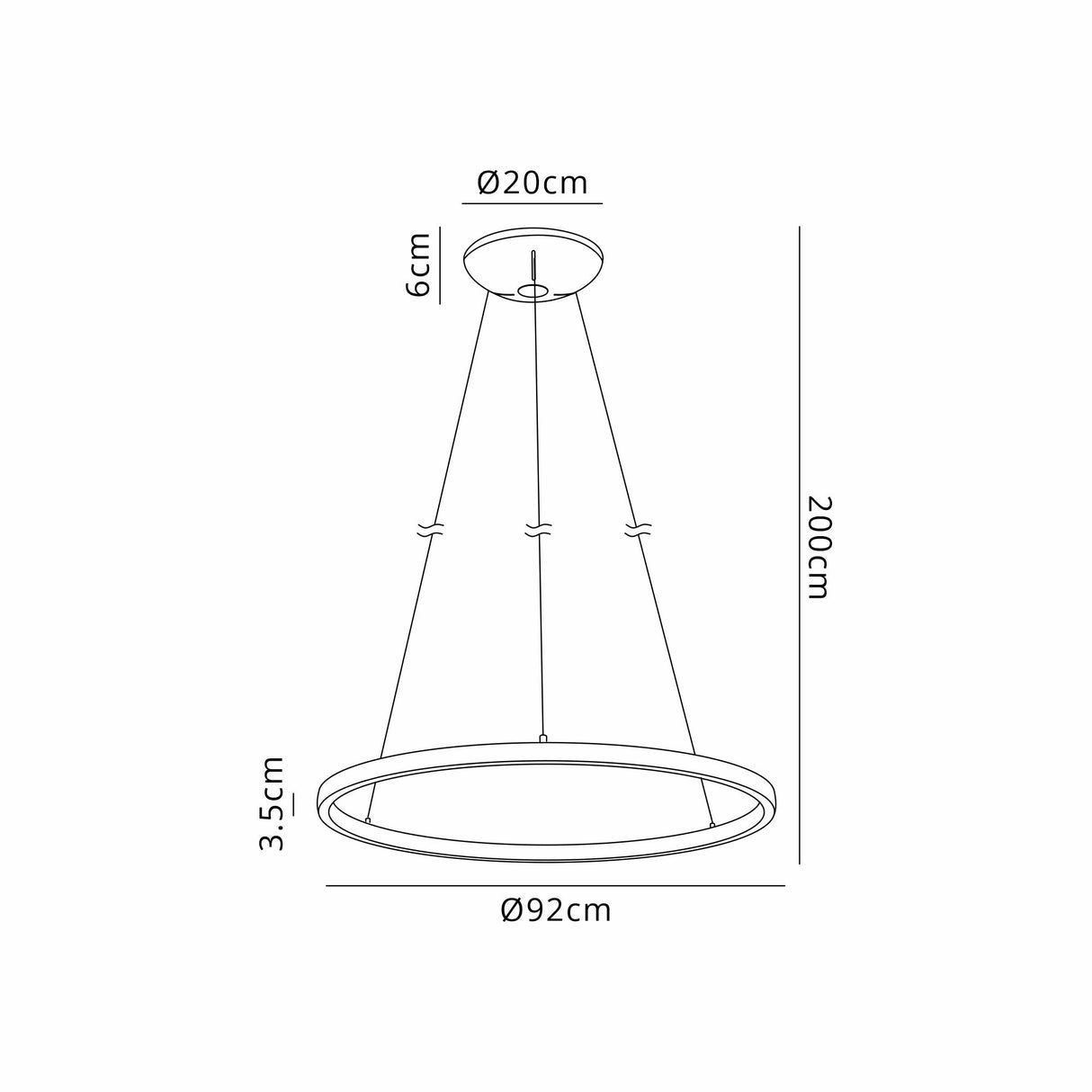 Riumar 92cm LED Suspension Light 80W 3000K - Sand Brown