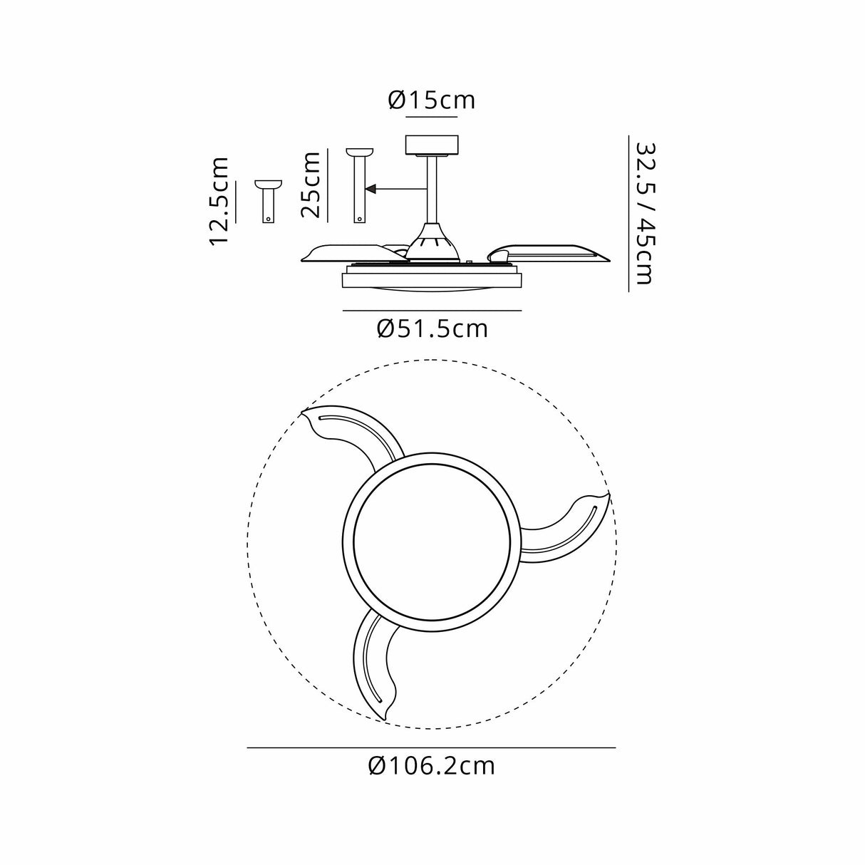 Mistral CCT Dimmable LED Ceiling Fan Light With Remote Control - Brown