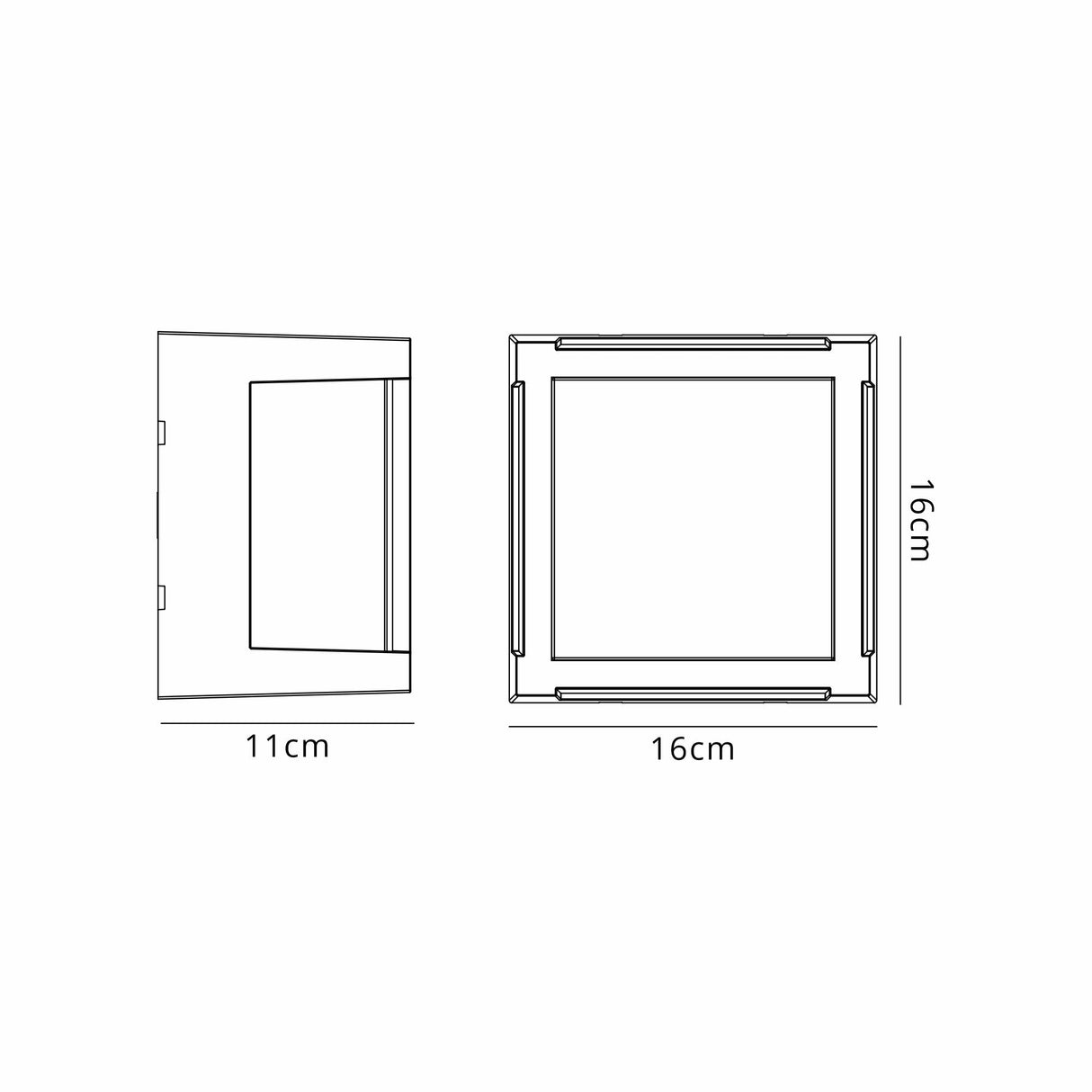 Creek Square Outdoor CCT LED Wall Light 15W - Black