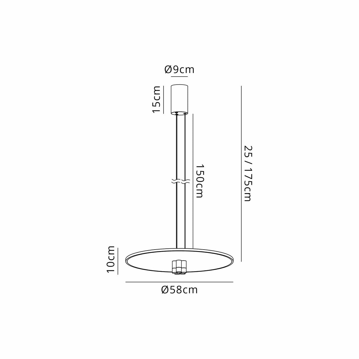 Nomada 58cm LED Pendant Light 42W 3000K - Sand Black & Gold