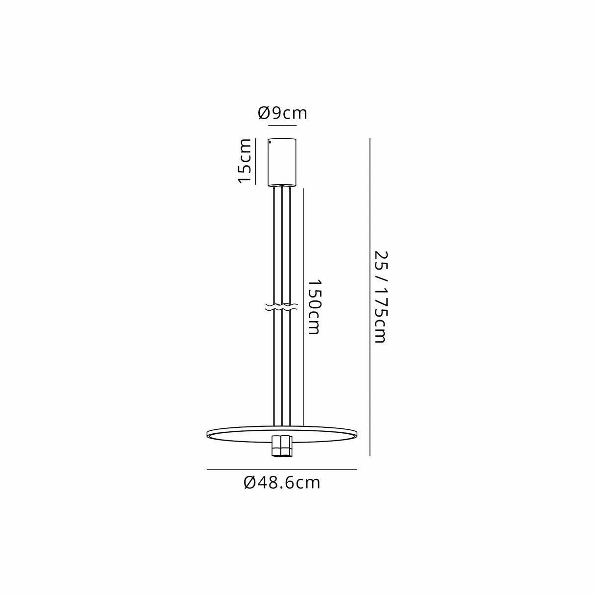 Nomada 48cm LED Pendant Light 33W 3000K - Sand Black & Gold