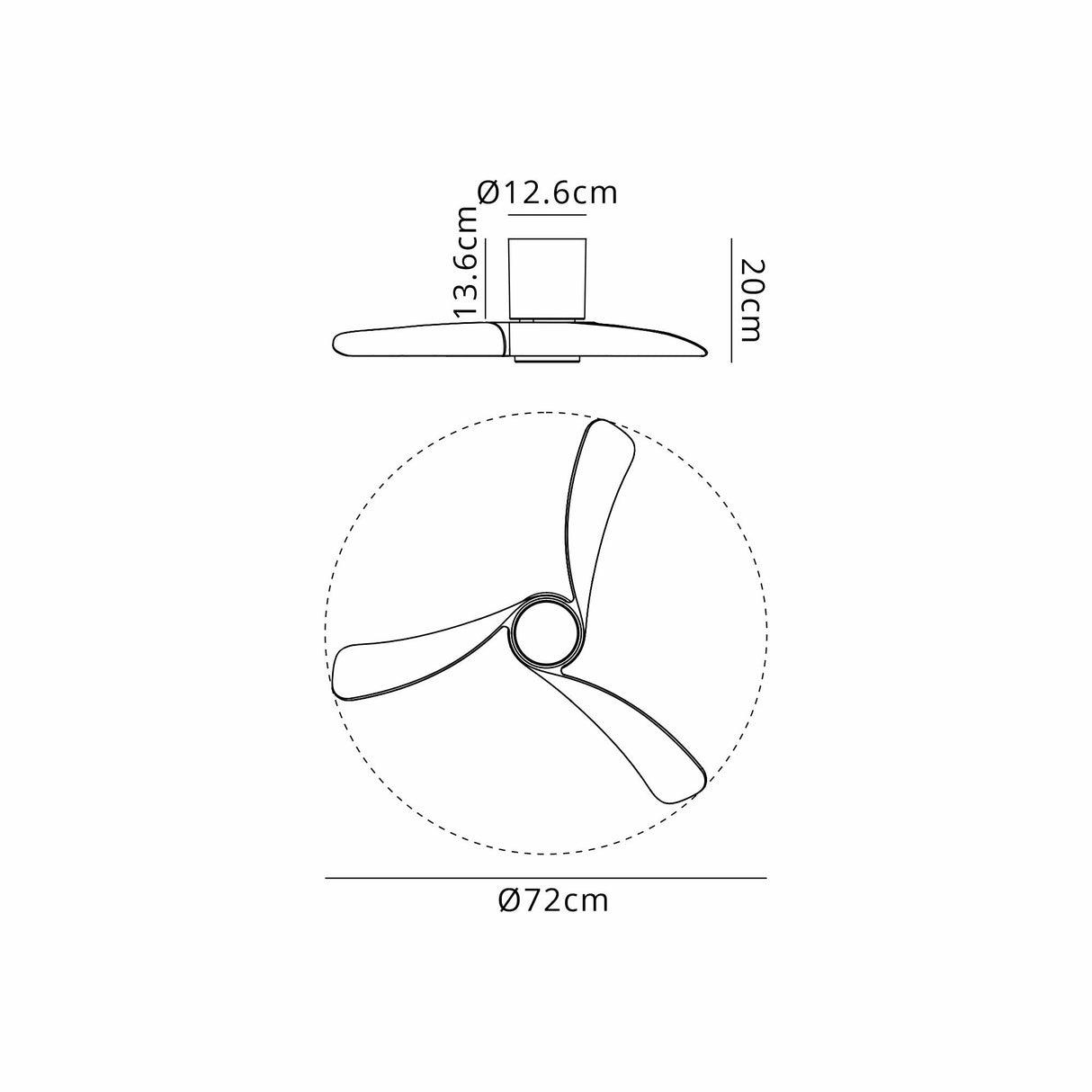 Nemo XS CCT Dimmable LED Ceiling Fan Light With Remote Control - White/Brown