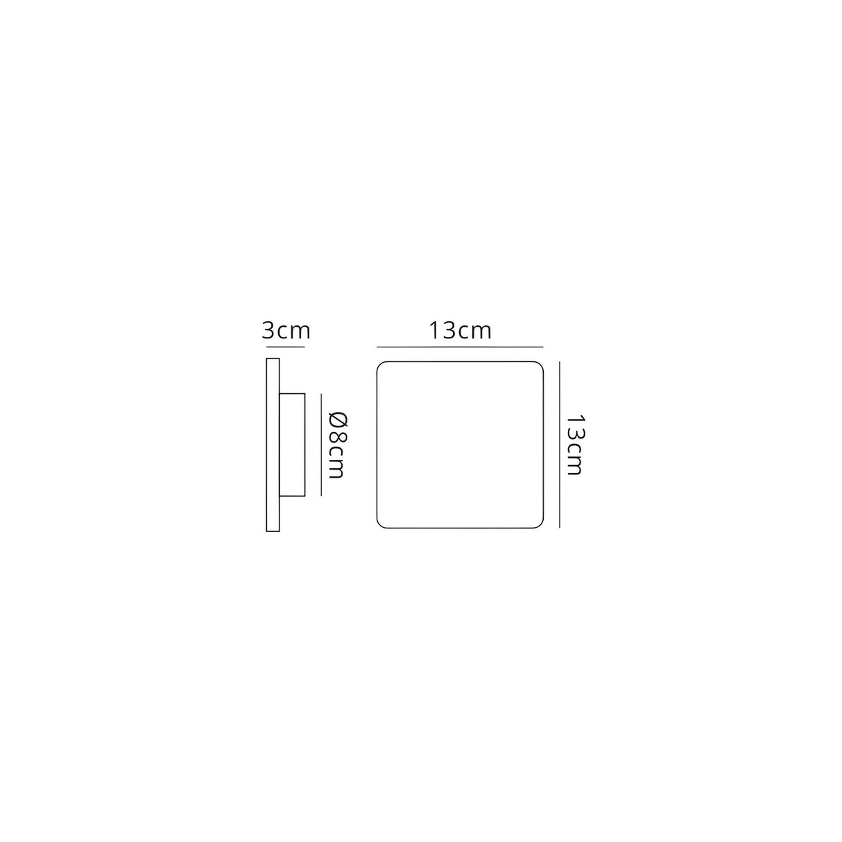 Bora 13cm Square LED Wall Light 6W 3000K - Matt White